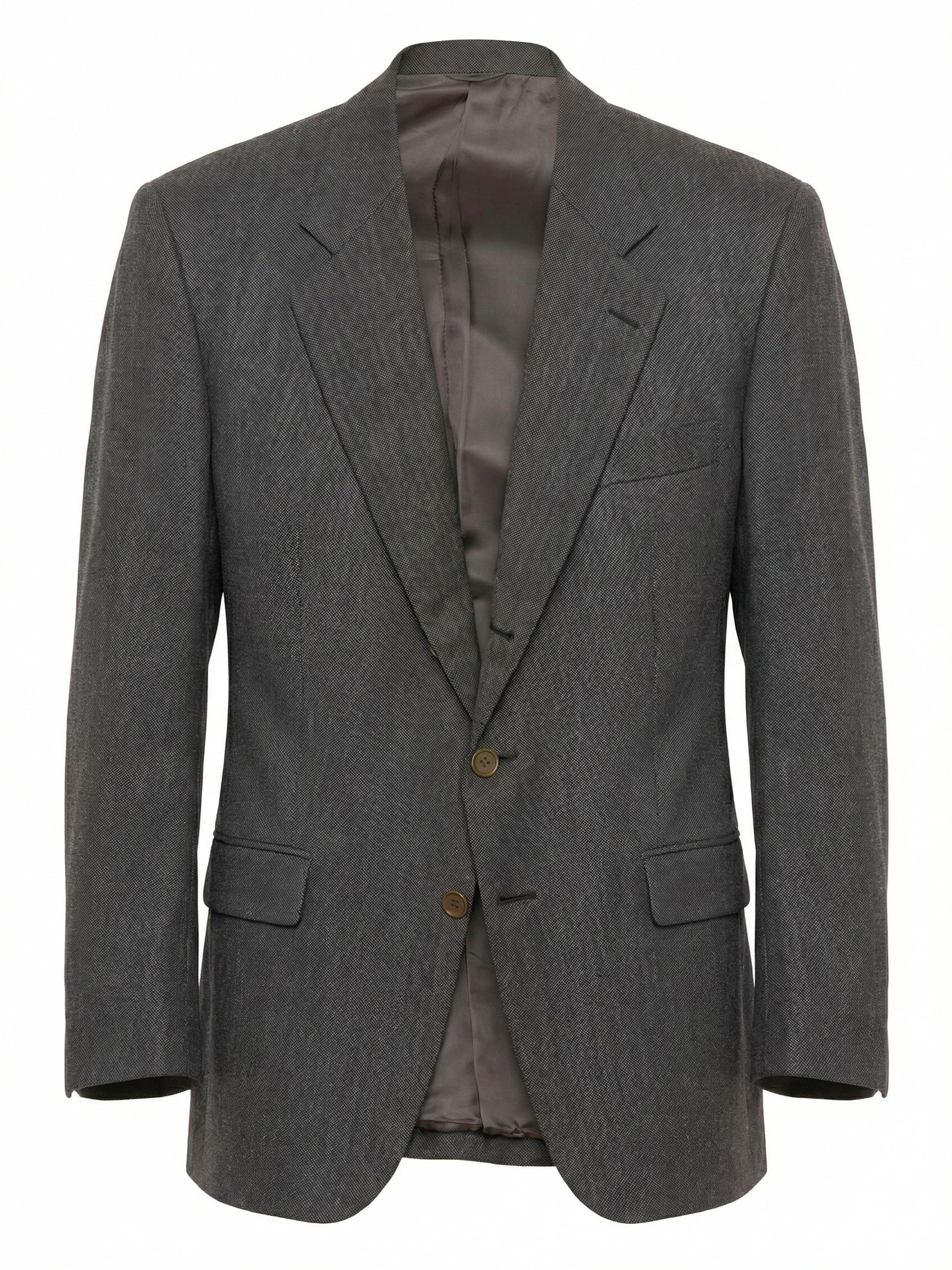 ISAIA For Sir Wilson Dark Gray Birdseye Wool Business Suit
