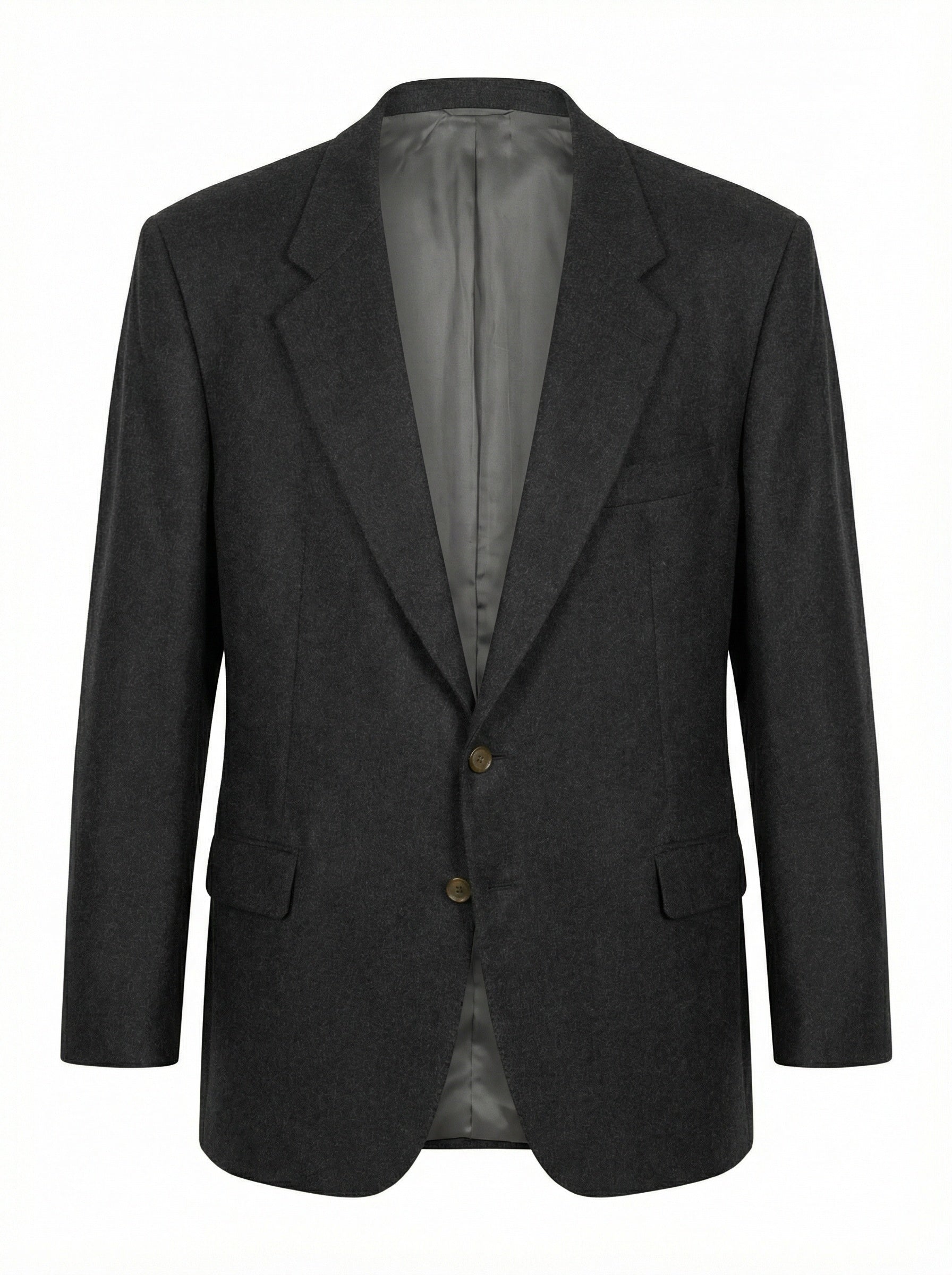 ISAIA For Sir Wilson Dark Gray Flannel Lambs Wool Business Suit