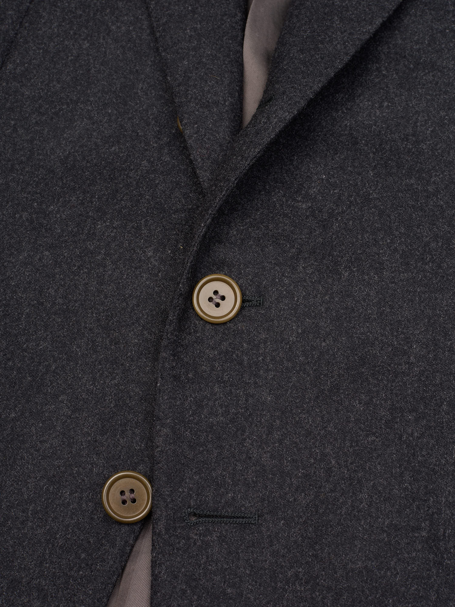 ISAIA For Sir Wilson Dark Gray Flannel Lambs Wool Business Suit