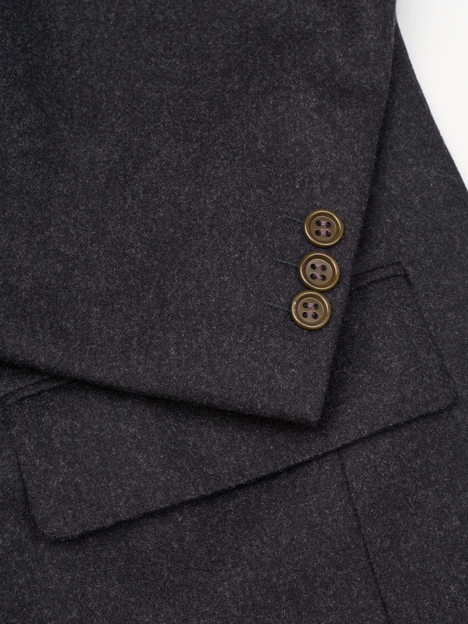 ISAIA For Sir Wilson Dark Gray Flannel Lambs Wool Business Suit