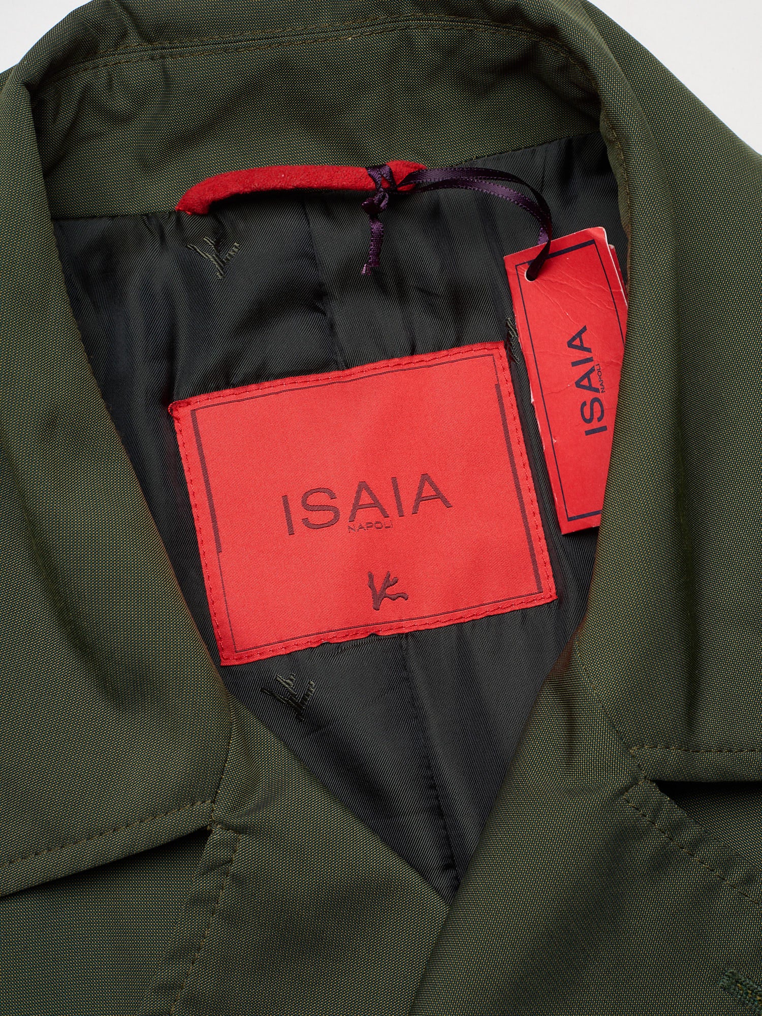 ISAIA Napoli Olive Green Peacoat Technical Jacket