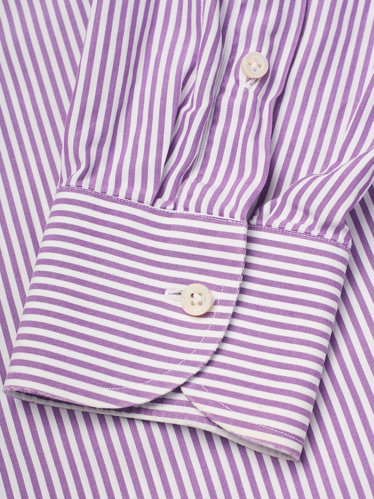 ISAIA Napoli Purple Striped Cotton Dress Shirt EU 42 NEW US 16.5