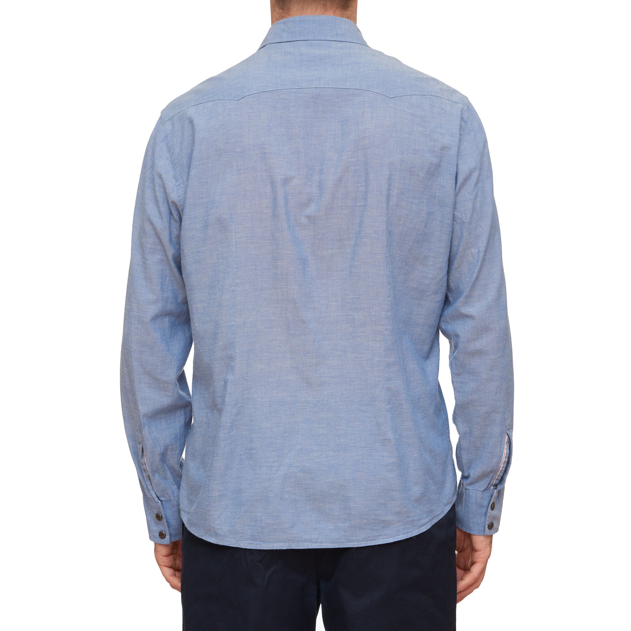 Lapo Elkann's ITALIA INDEPENDENT Chambray Selvedge Western Casual Shirt Size XL Slim Fit ITALIA INDEPENDENT