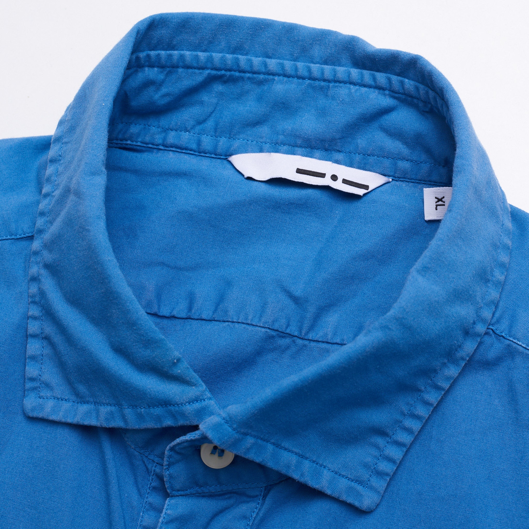 Lapo Elkann's iTALIA INDEPENDENT Blue Popover Long Sleeve Pullover Shirt Size XL Slim Fit ITALIA INDEPENDENT