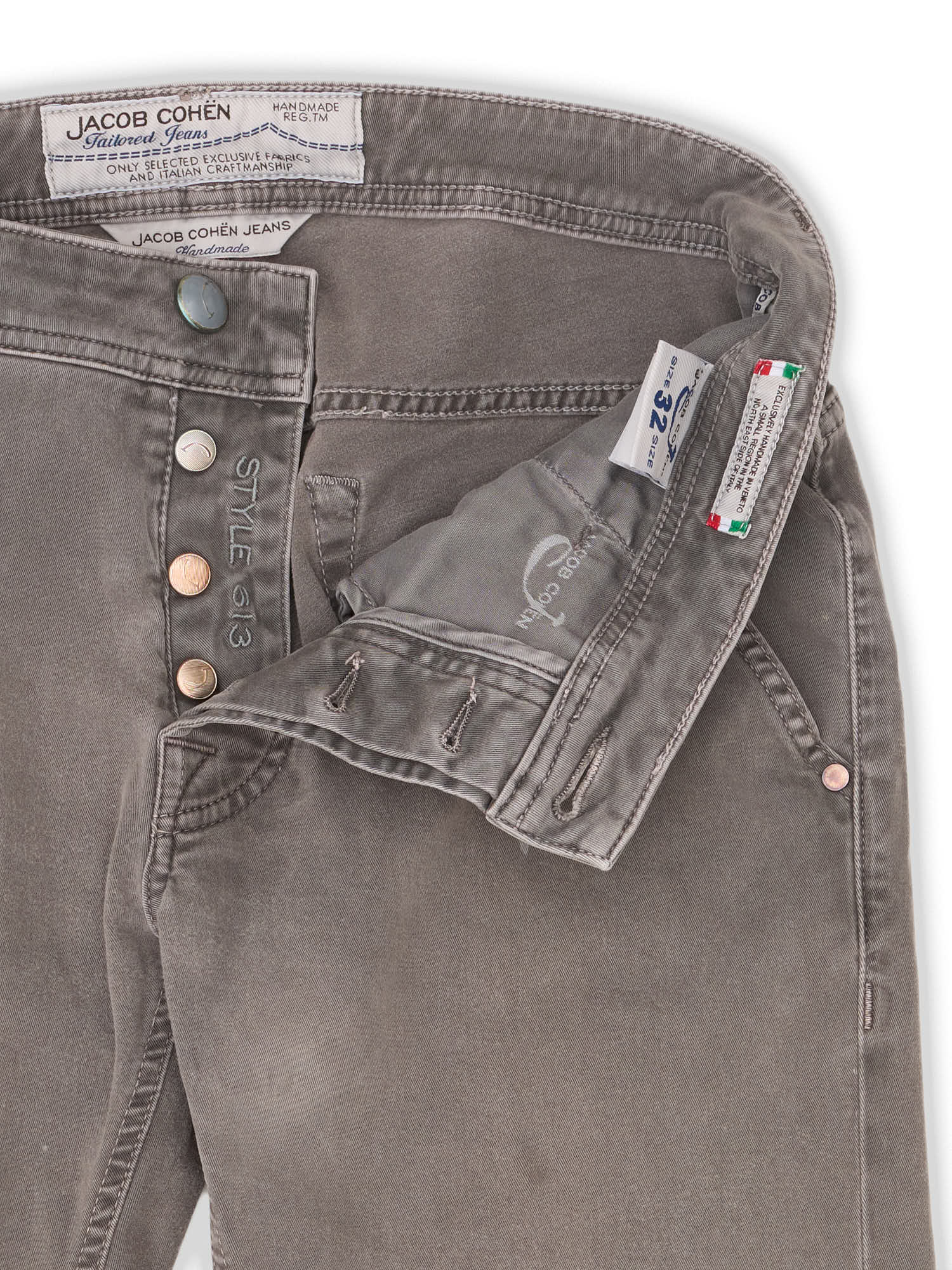 JACOB COHEN 613 Gray Cotton Chino Pants US 32