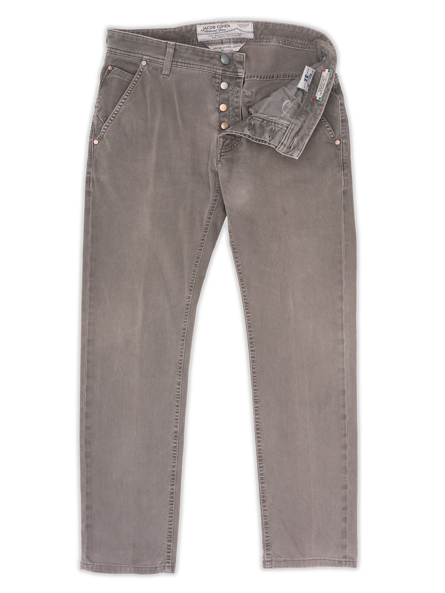 JACOB COHEN 613 Gray Cotton Chino Pants US 32