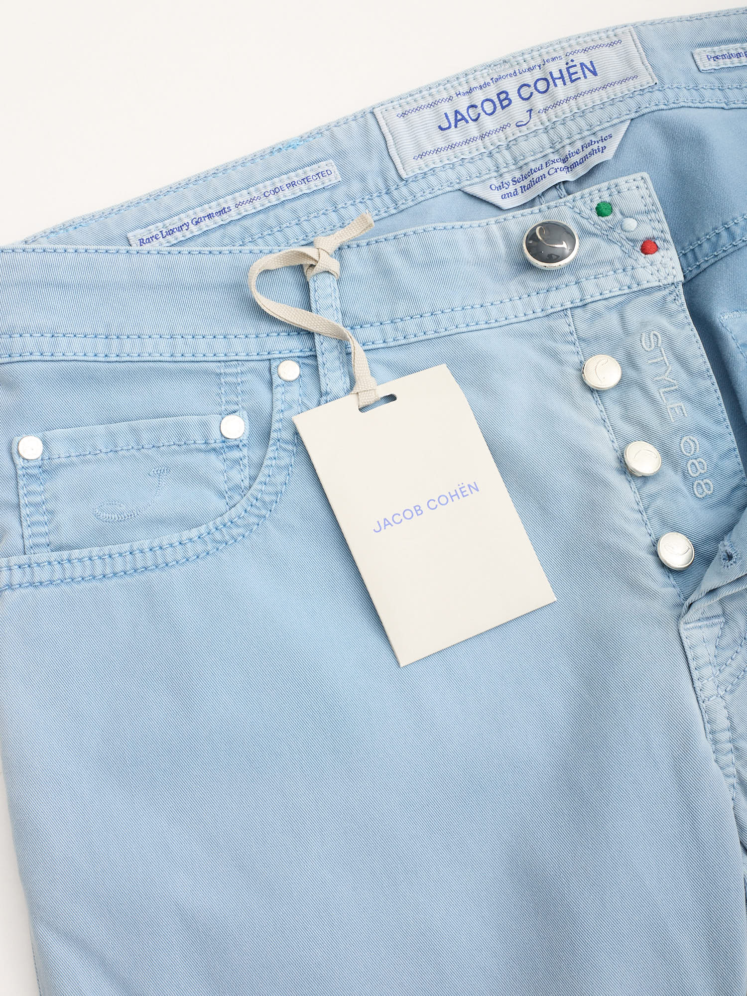 JACOB COHEN 688 Cotton-Lyocell Light Blue Luxury Denim Jeans US 31