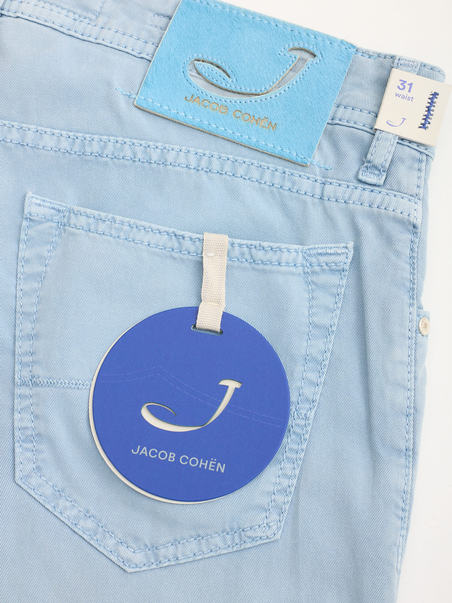 JACOB COHEN 688 Cotton-Lyocell Light Blue Luxury Denim Jeans US 31