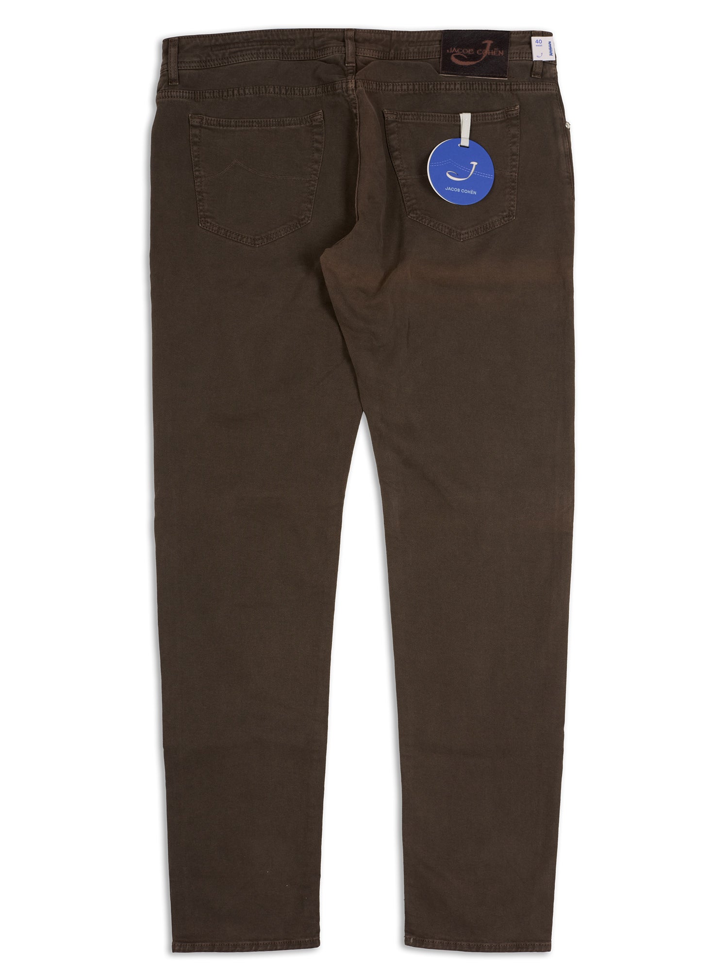 JACOB COHEN 688 Handmade Brown Cotton Straight Fit Jeans Pants NEW US 40