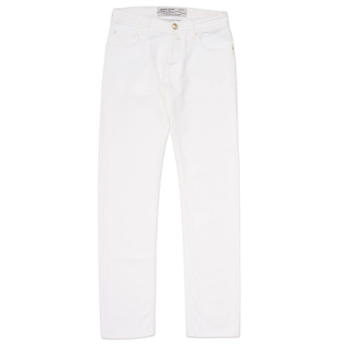 JACOB COHEN 688 Handmade White Stretch Cotton Slim Fit Jeans Pants NEW