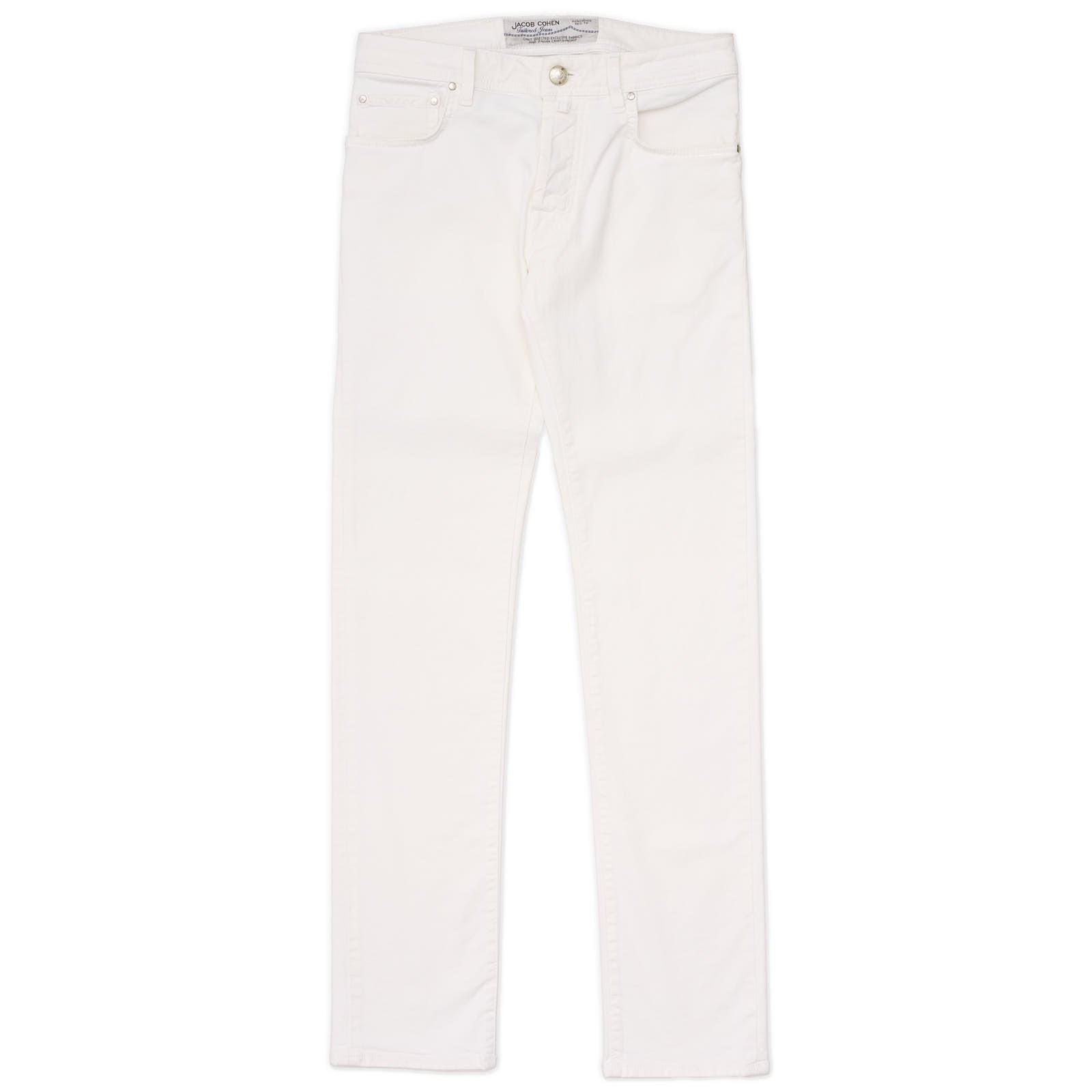 JACOB COHEN 688 Handmade White Stretch Slim Fit Jeans Pants NEW US 30