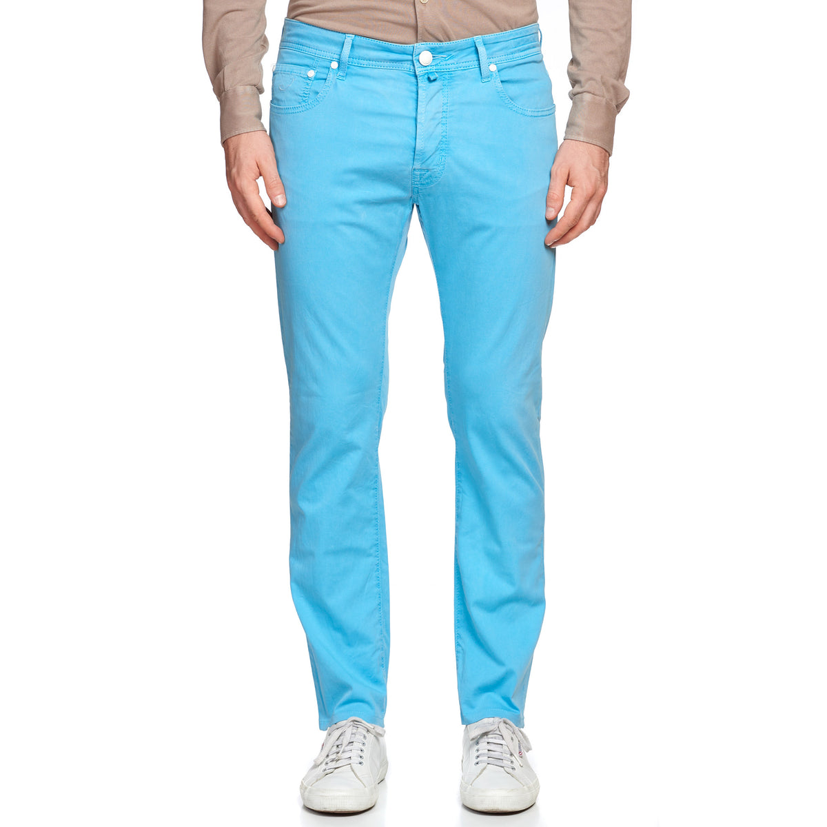 JACOB COHEN J688 Comfort Vintage Light Blue Cotton Stretch Slim Fit Je