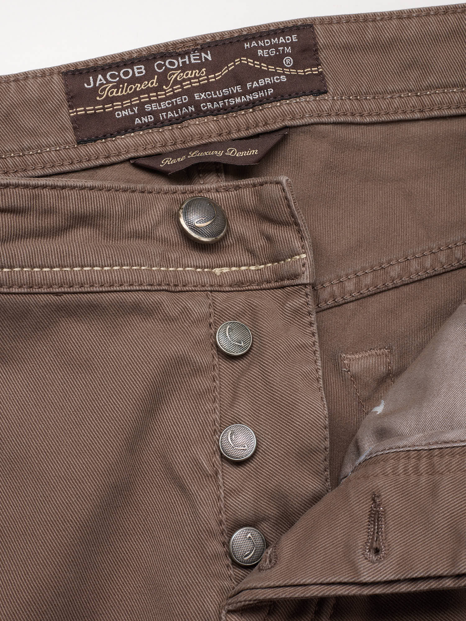 JACOB COHEN Luxury Denim Type 613.C Brown Cotton Twill Stretch Jeans US 32