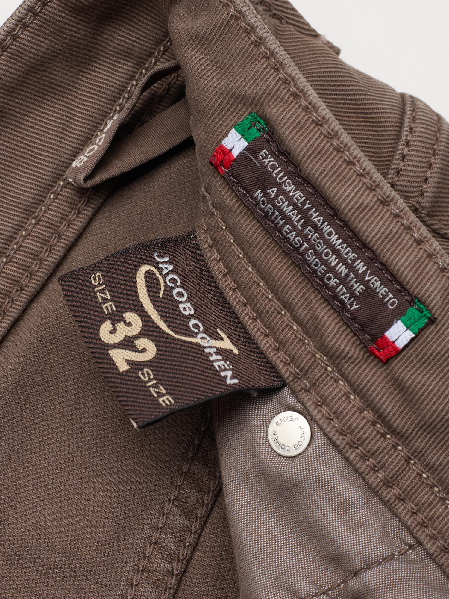 JACOB COHEN Luxury Denim Type 613.C Brown Cotton Twill Stretch Jeans US 32