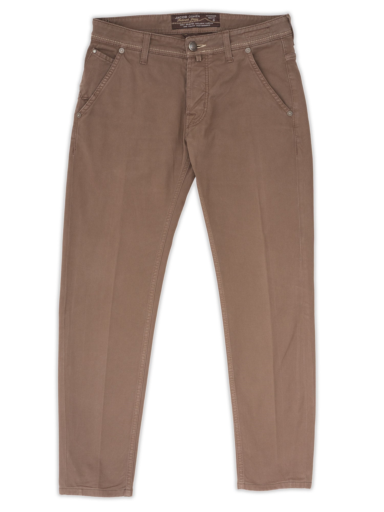 JACOB COHEN Luxury Denim Type 613.C Brown Cotton Twill Stretch Jeans US 32