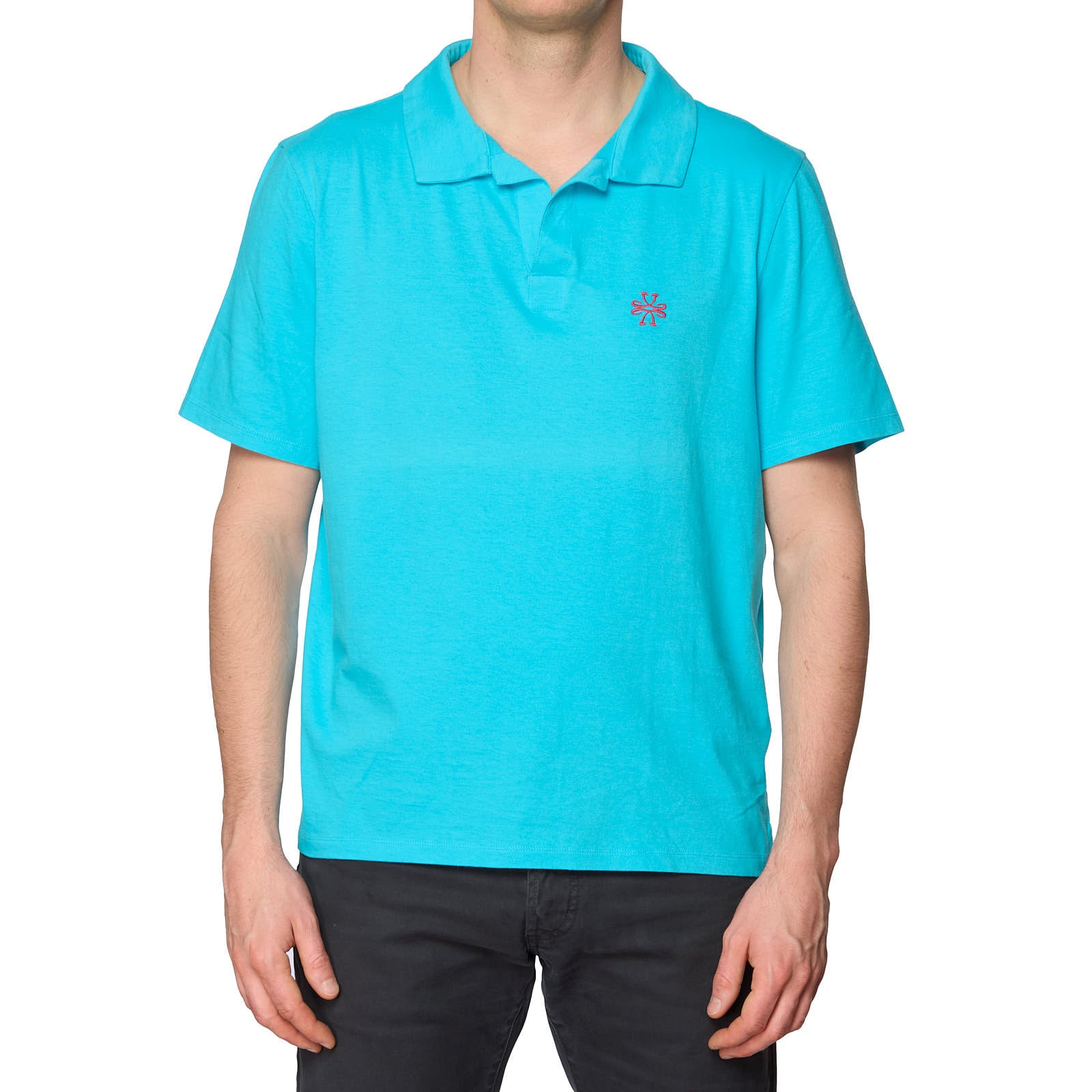 Rare JACOB COHEN Resort Azure  Blue Cotton Polo Shirt NEW XL