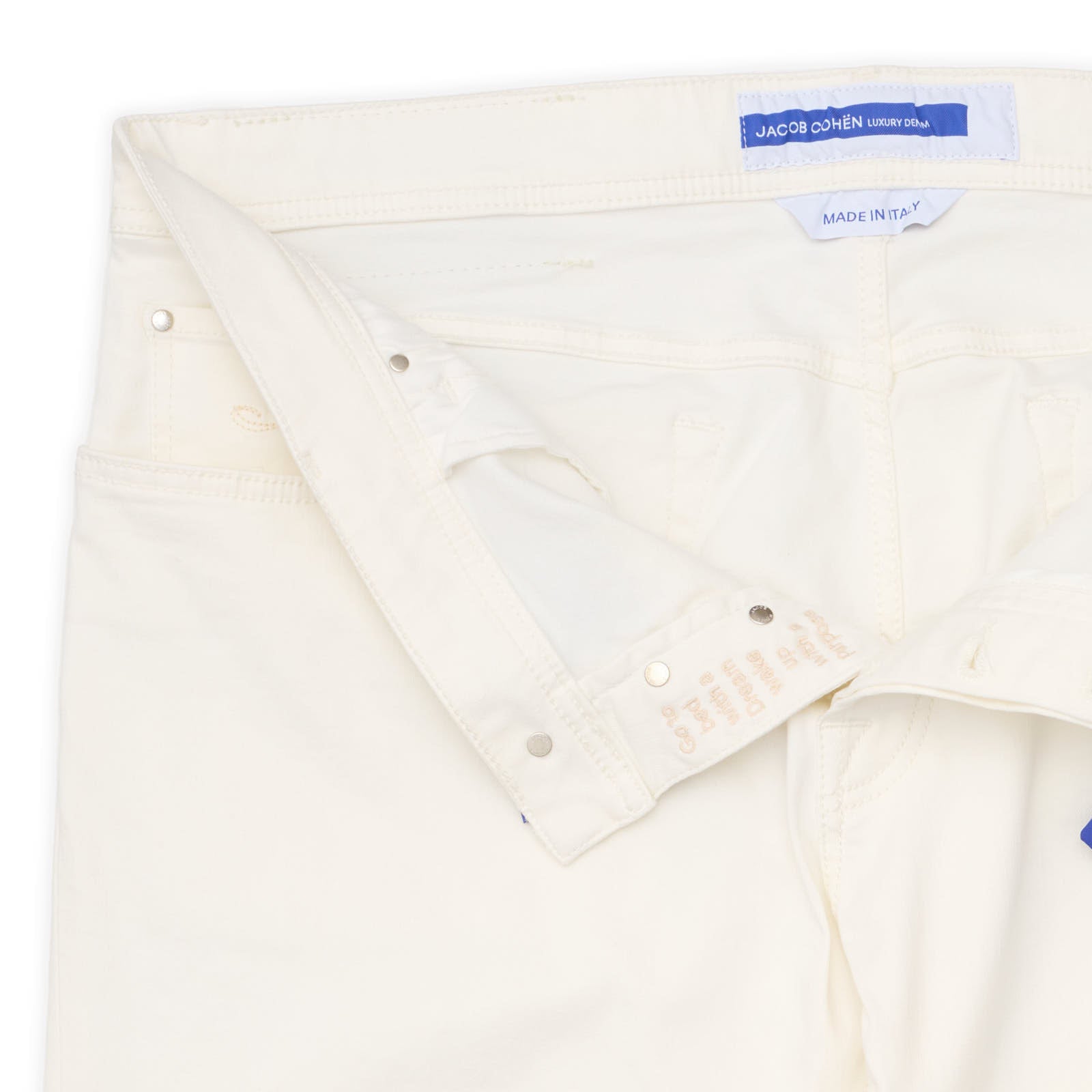 JACOB COHEN "BARD"Handmade White Luxury Denim Stretch Jeans Pants NEW 42