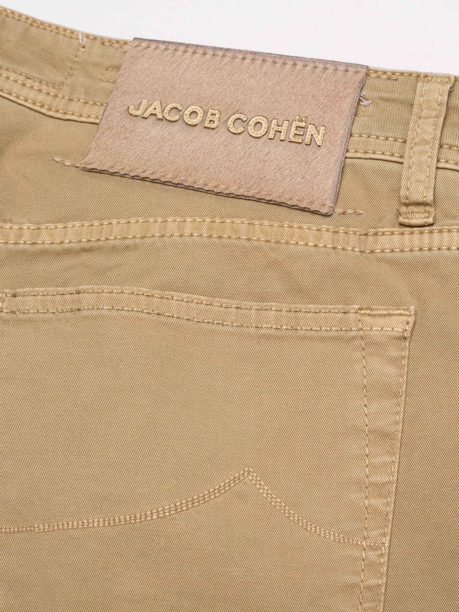 JACOB COHEN "Bard" Tan Cotton Twill Stretch Slim Fit Jeans US 33