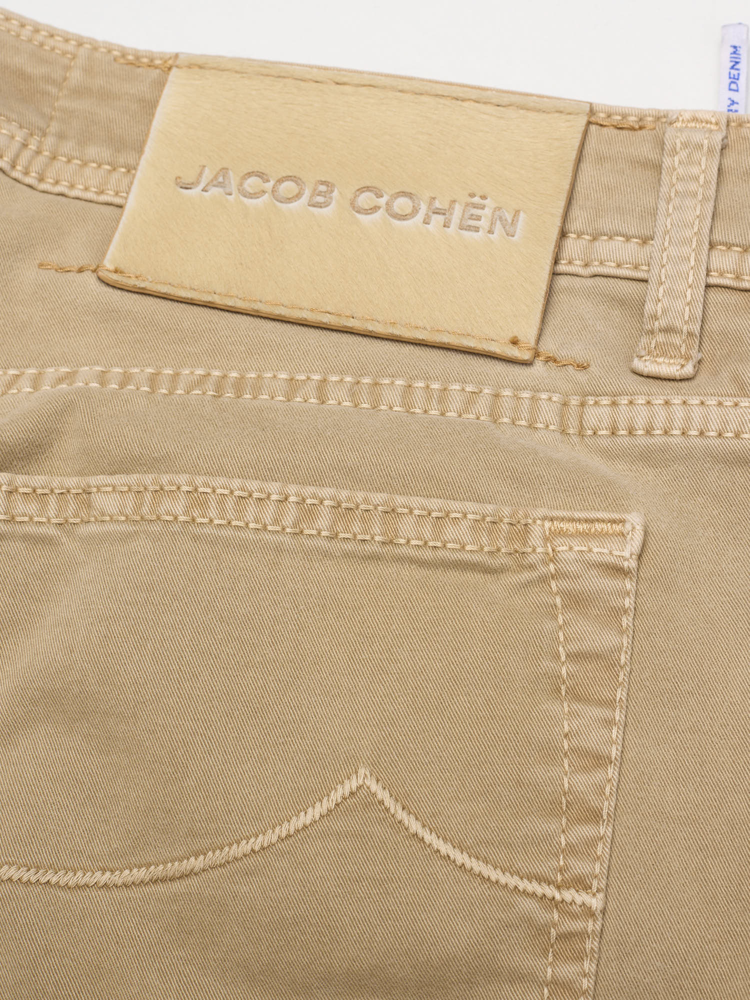 JACOB COHEN "Bard" Beige Twill Cotton Stretch Slim Fit Jeans Pants US 33