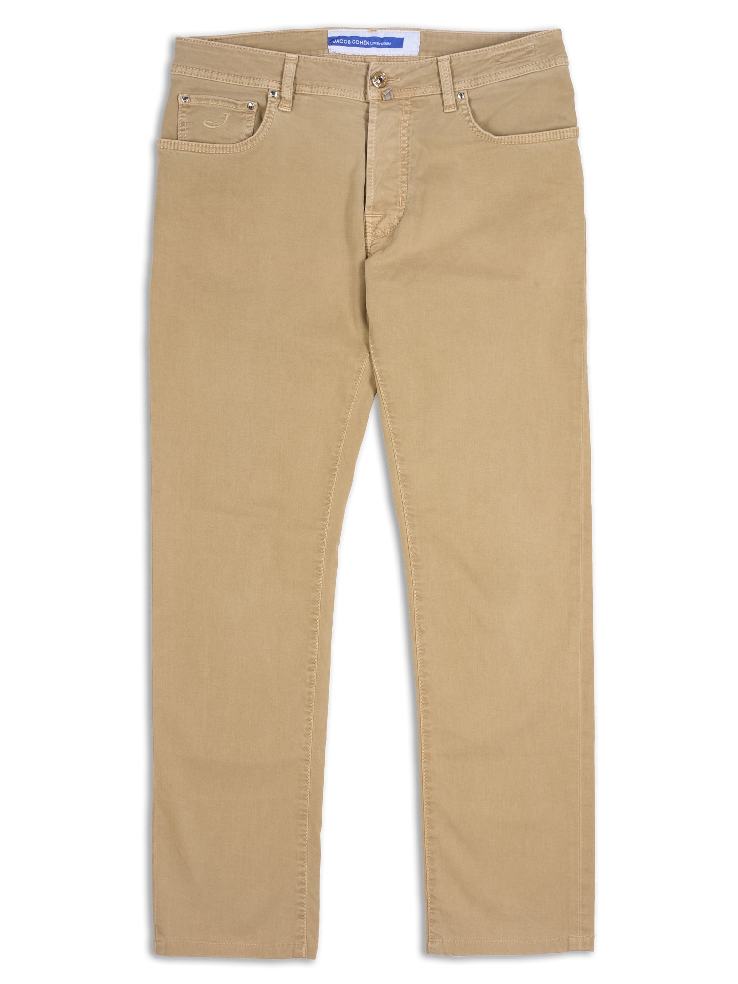 JACOB COHEN "Bard" Beige Twill Cotton Stretch Slim Fit Jeans Pants US 33