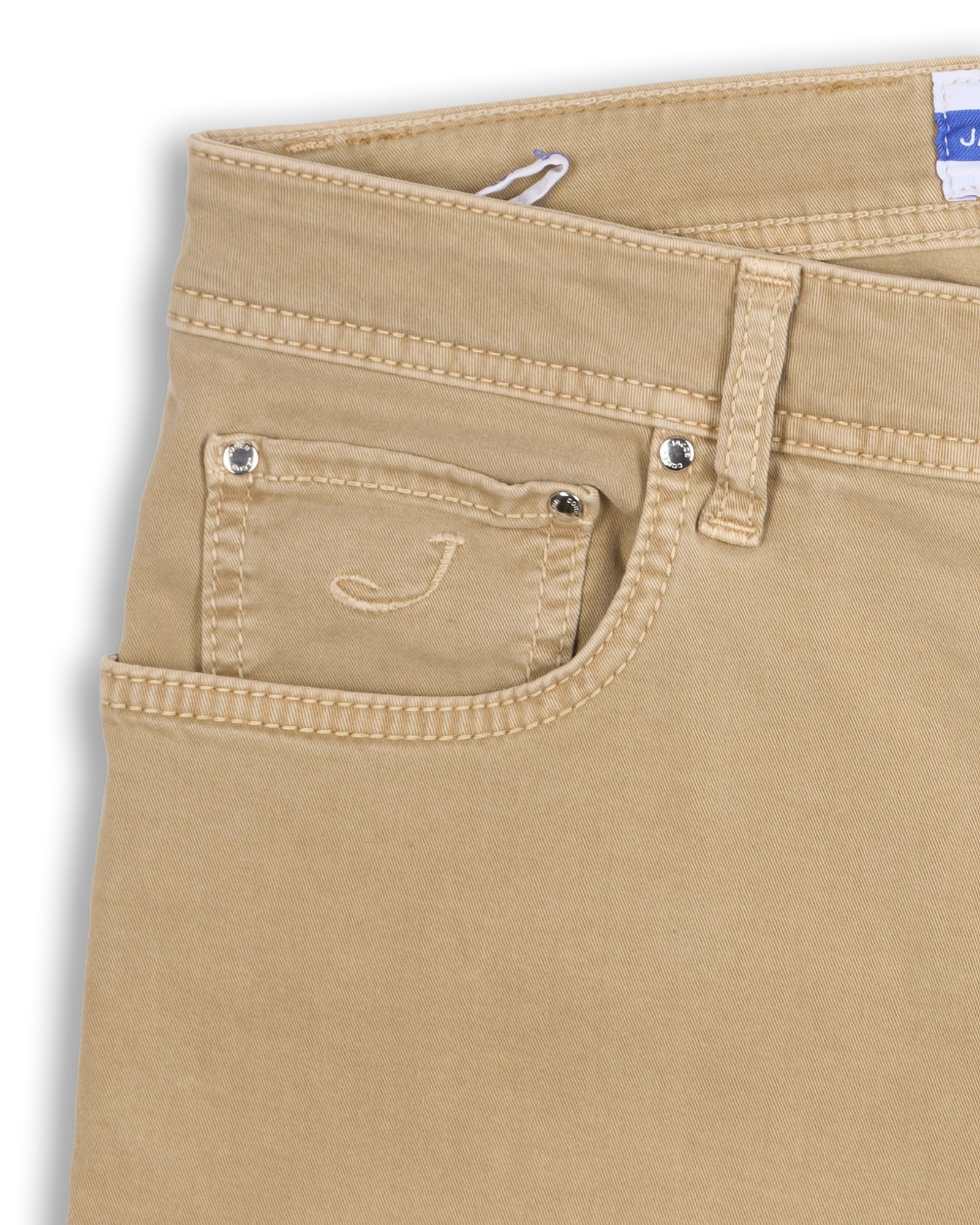 JACOB COHEN "Bard" Beige Twill Cotton Stretch Slim Fit Jeans Pants US 33