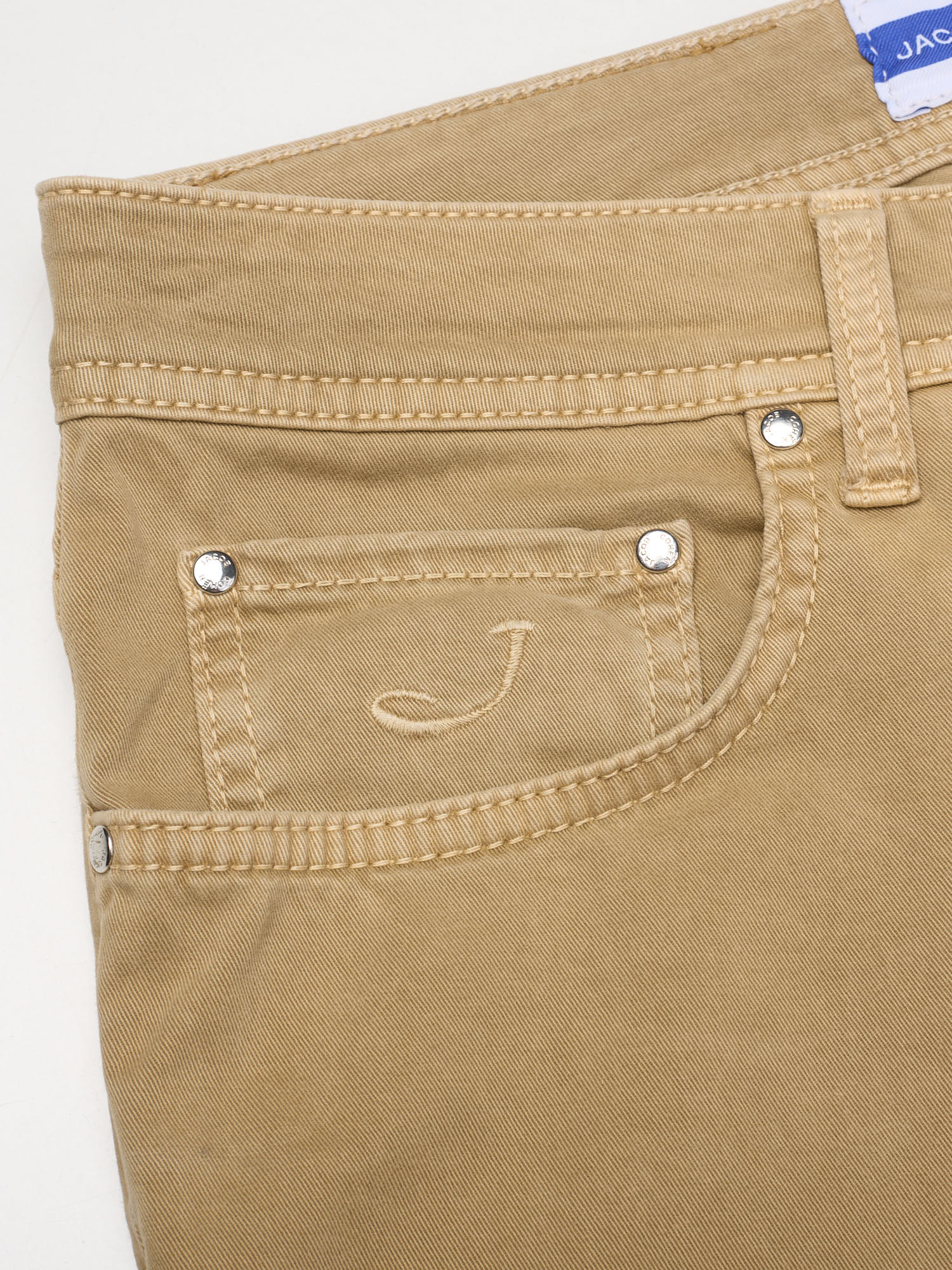 JACOB COHEN "Bard" Tan Twill Cotton Stretch Slim Fit Jeans Pants US 33