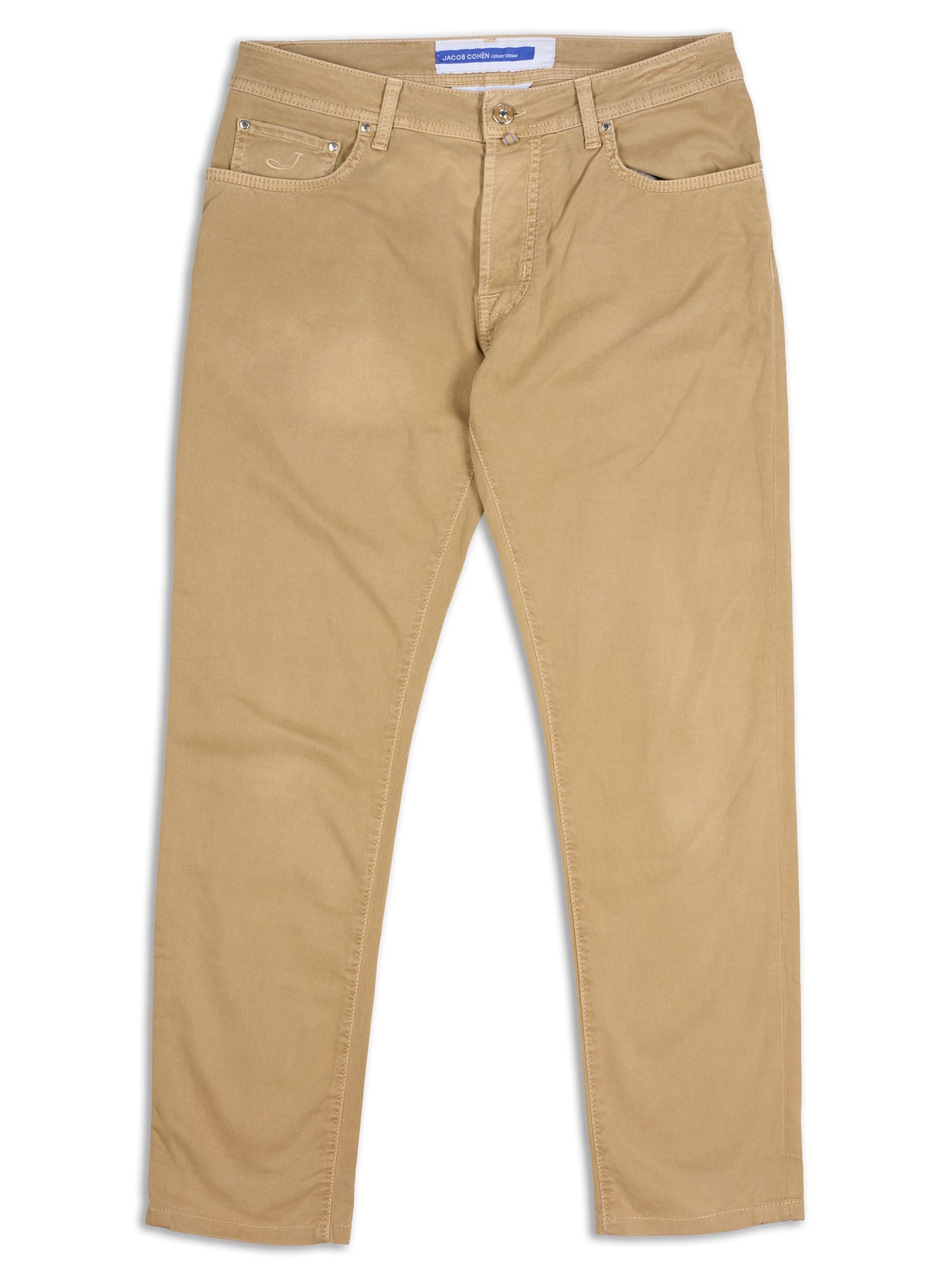 JACOB COHEN "Bard" Tan Twill Cotton Stretch Slim Fit Jeans Pants US 33