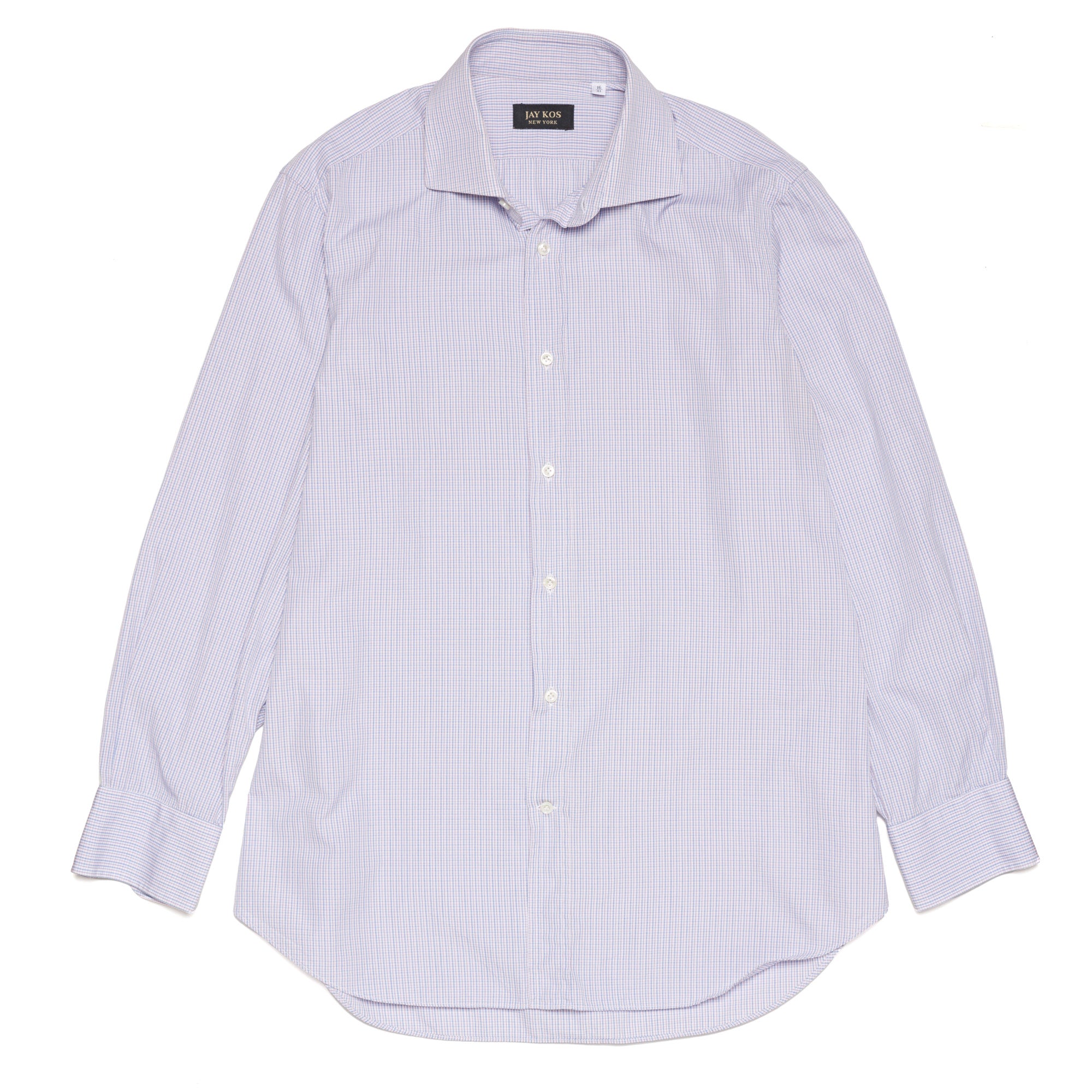 JAY KOS New York Blue Checked Cotton Dress Shirt EU 41 US 16 JAY KOS