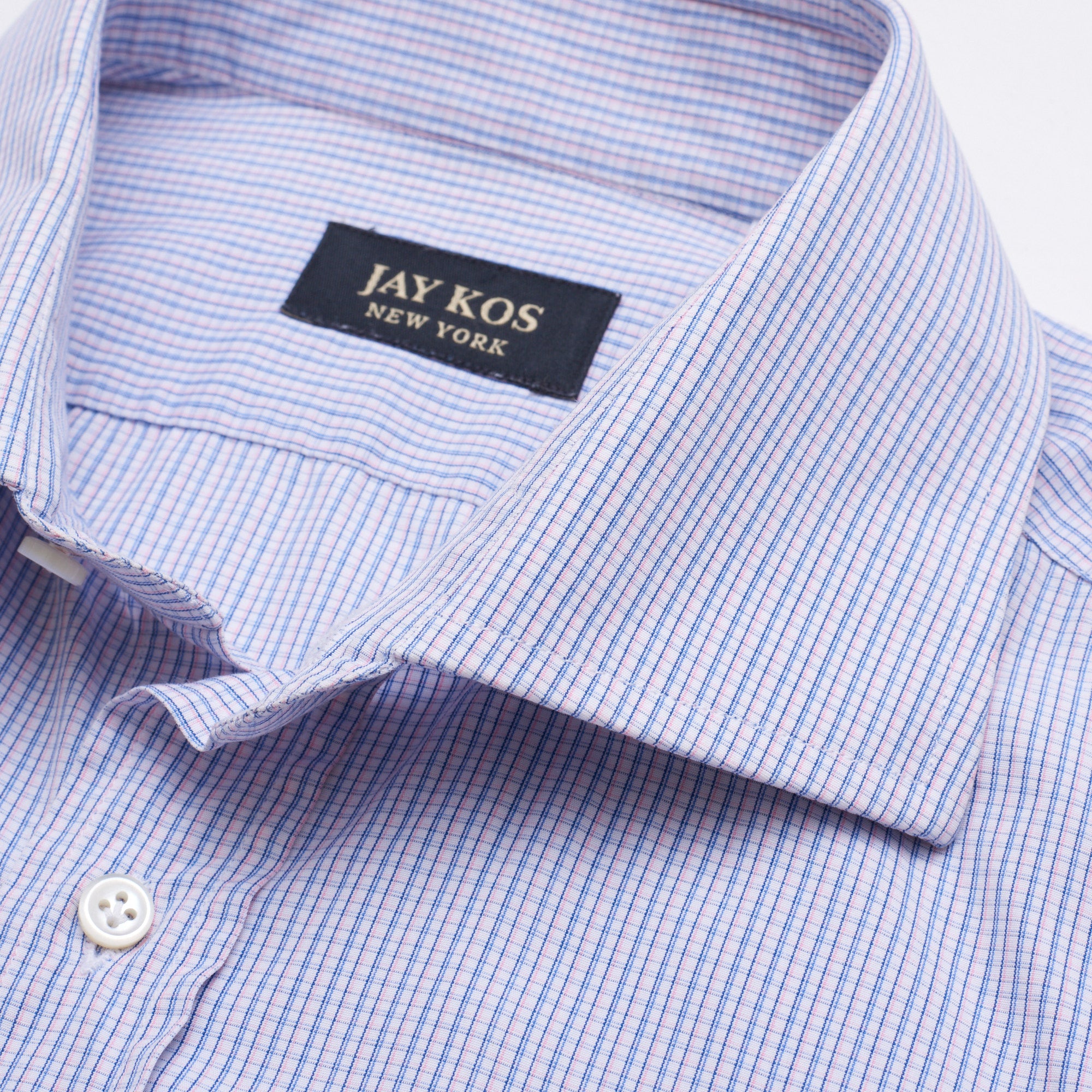 JAY KOS New York Blue Checked Cotton Dress Shirt EU 41 US 16 JAY KOS