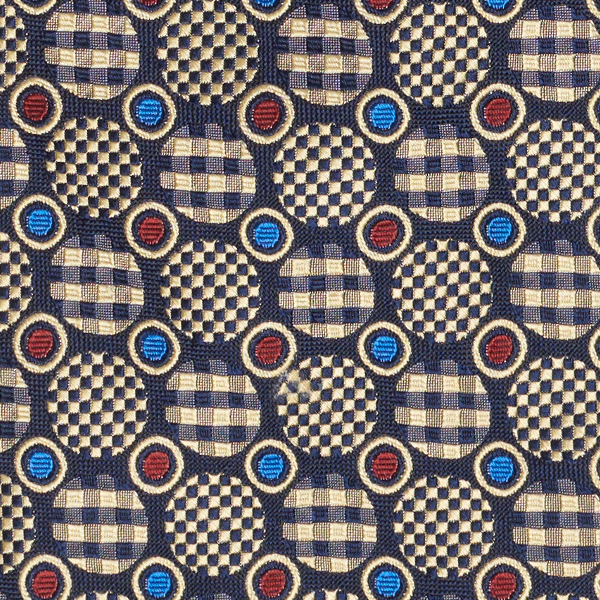 JAY KOS New York Handmade Navy Blue Geometry Cricle Design Silk Tie JAY KOS