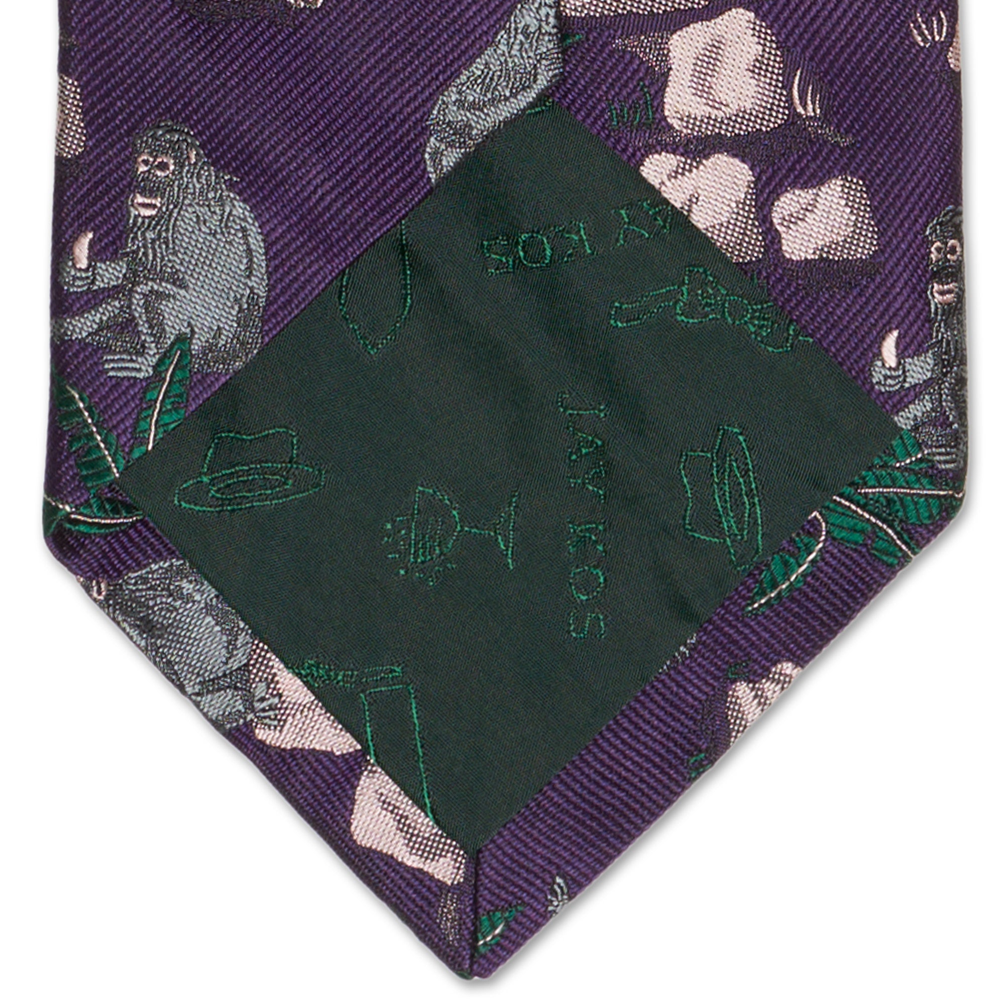 JAY KOS New York Handmade Purple Monkey Design Silk Tie JAY KOS