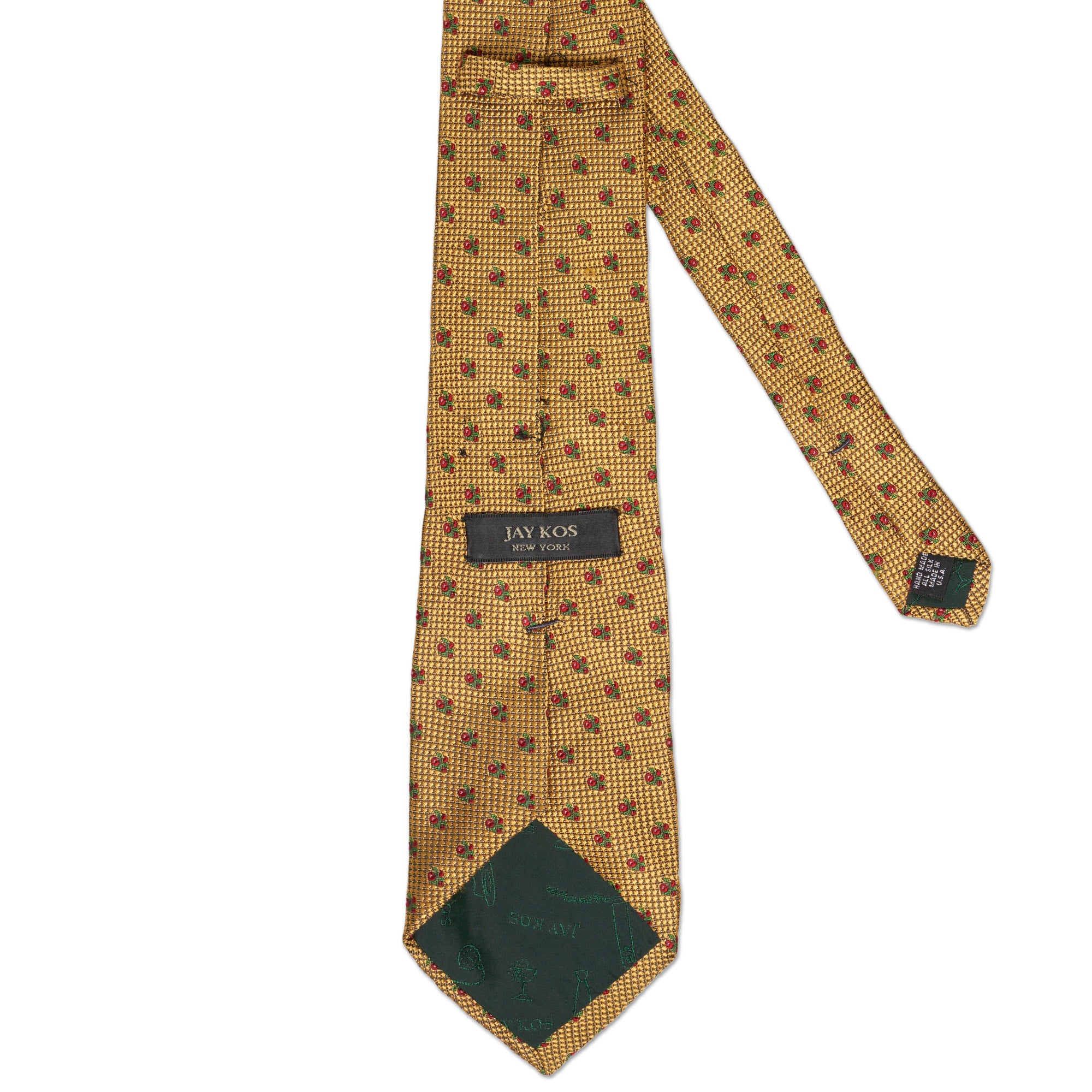 JAY KOS New York Handmade Yellow Macro-Design Silk Tie JAY KOS