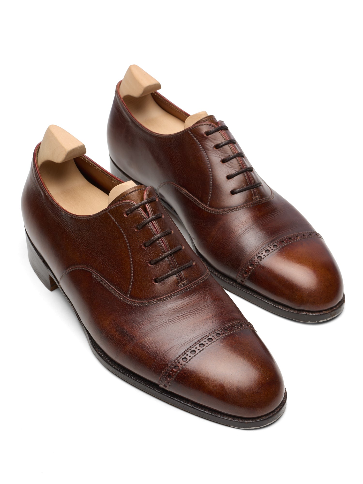 JOHN LOBB Paris Bespoke Semi-Brogue Captoe Oxford Shoes UK 8 US 9