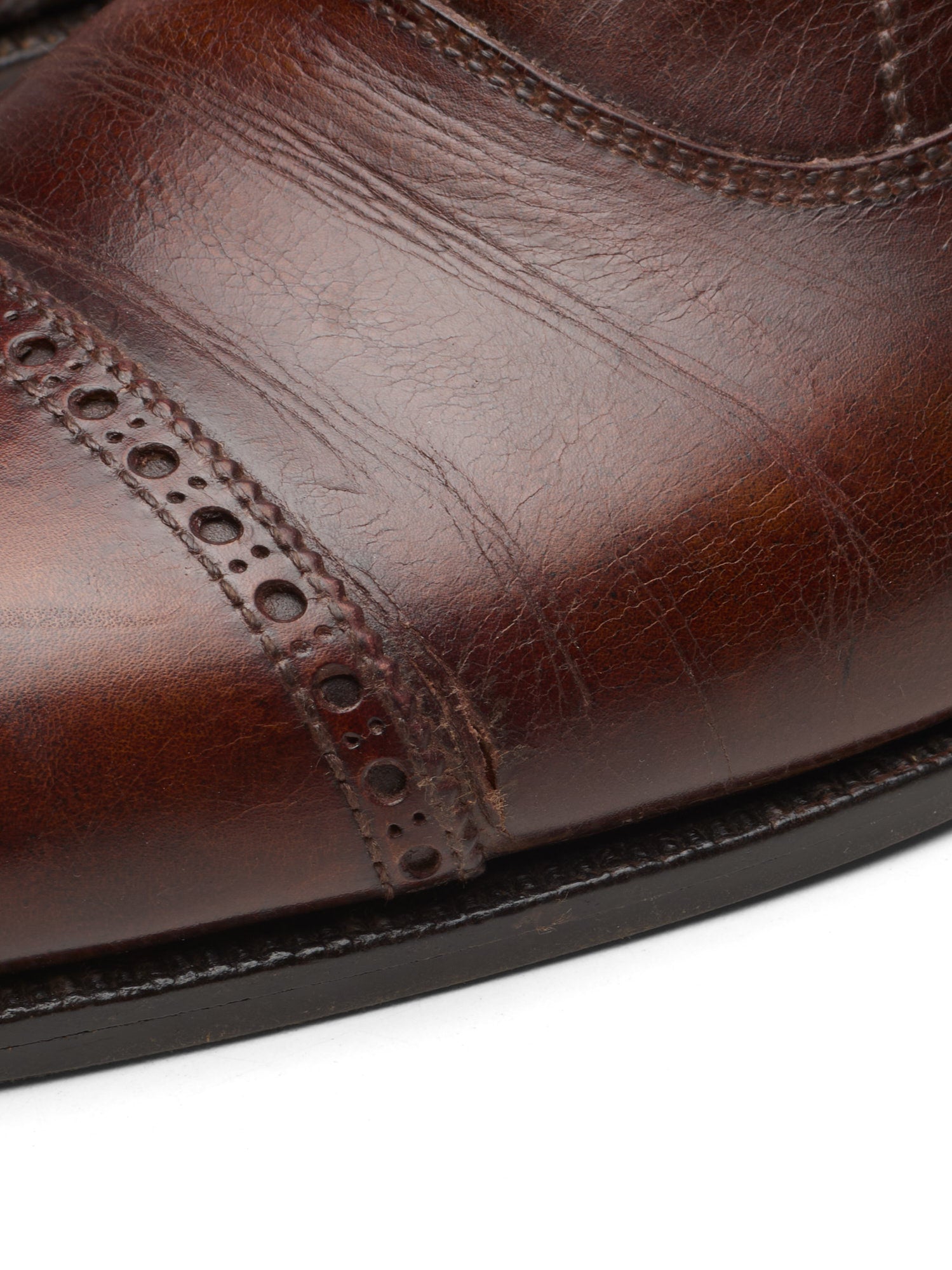 JOHN LOBB Paris Bespoke Semi-Brogue Captoe Oxford Shoes UK 8 US 9