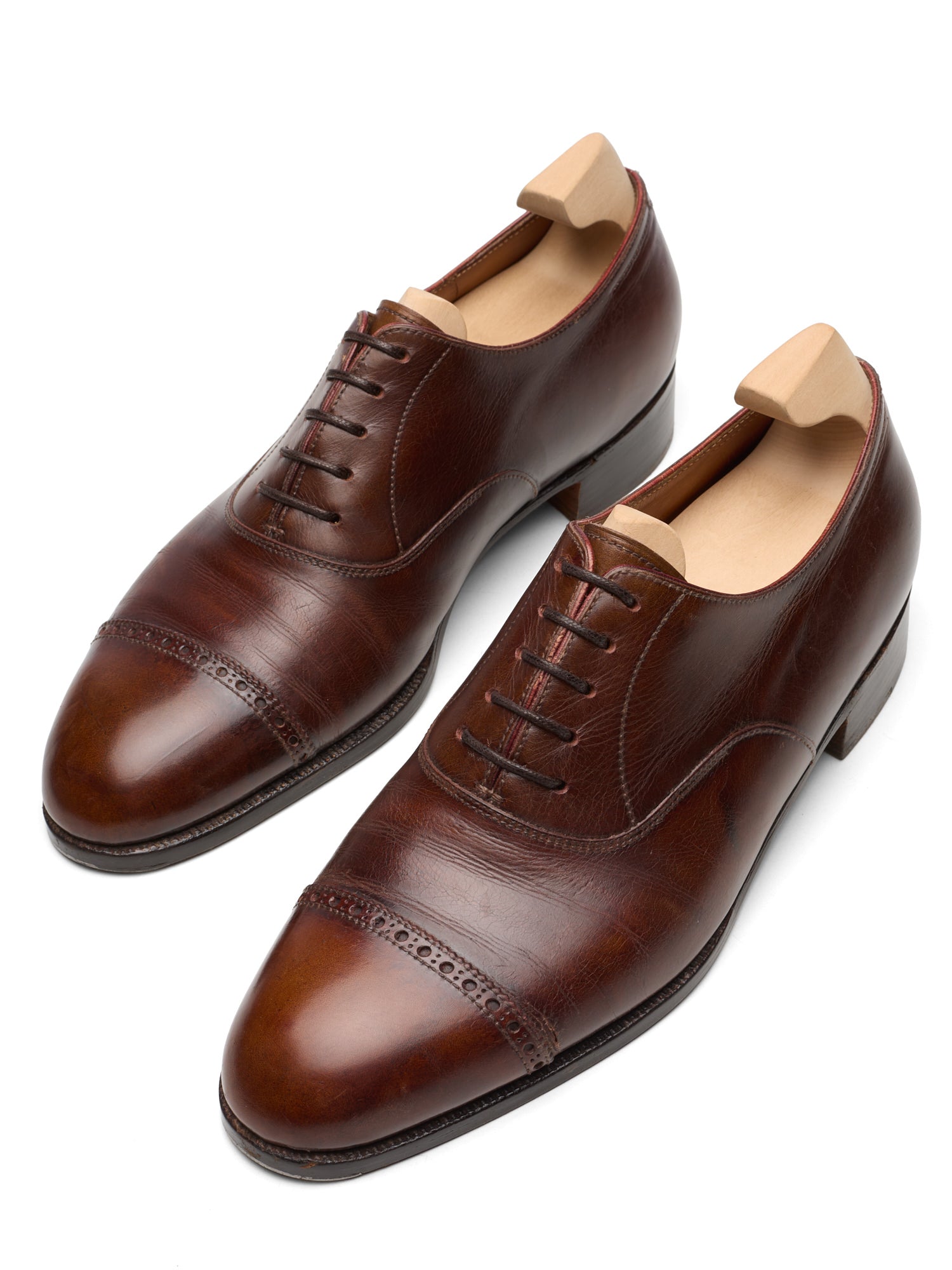 JOHN LOBB Paris Bespoke Semi-Brogue Captoe Oxford Shoes UK 8 US 9