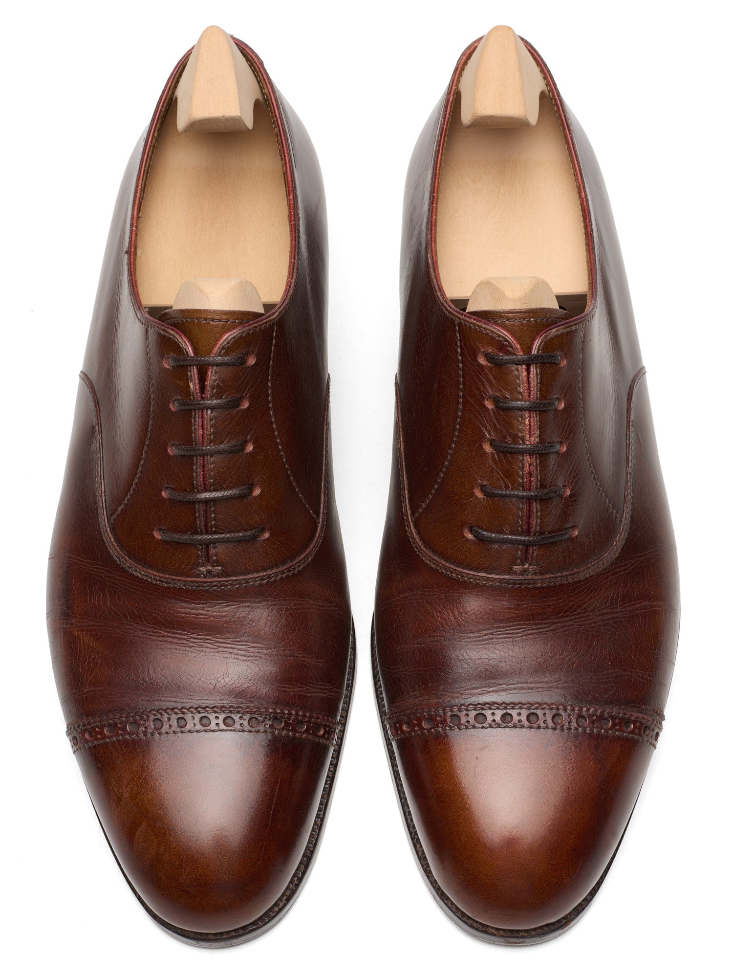 JOHN LOBB Paris Bespoke Semi-Brogue Captoe Oxford Shoes UK 8 US 9