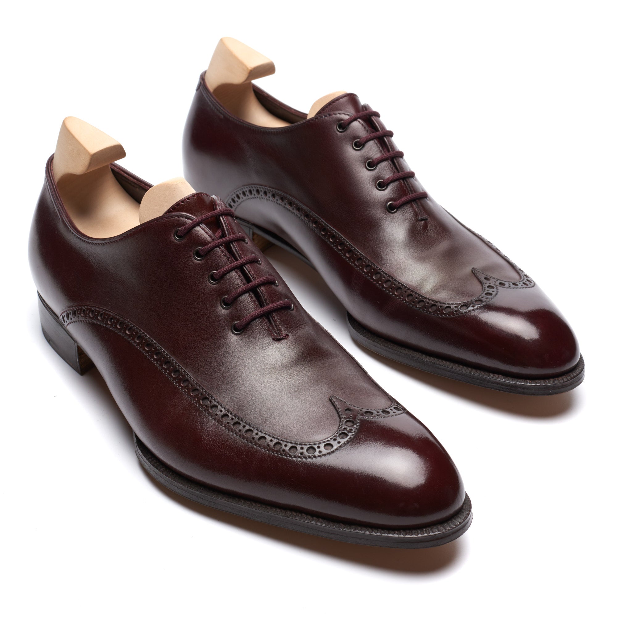 JOHN LOBB Paris Bespoke Dark Cherry Leather Oxford Shoes 7.5D US 8.5 NEW JOHN LOBB