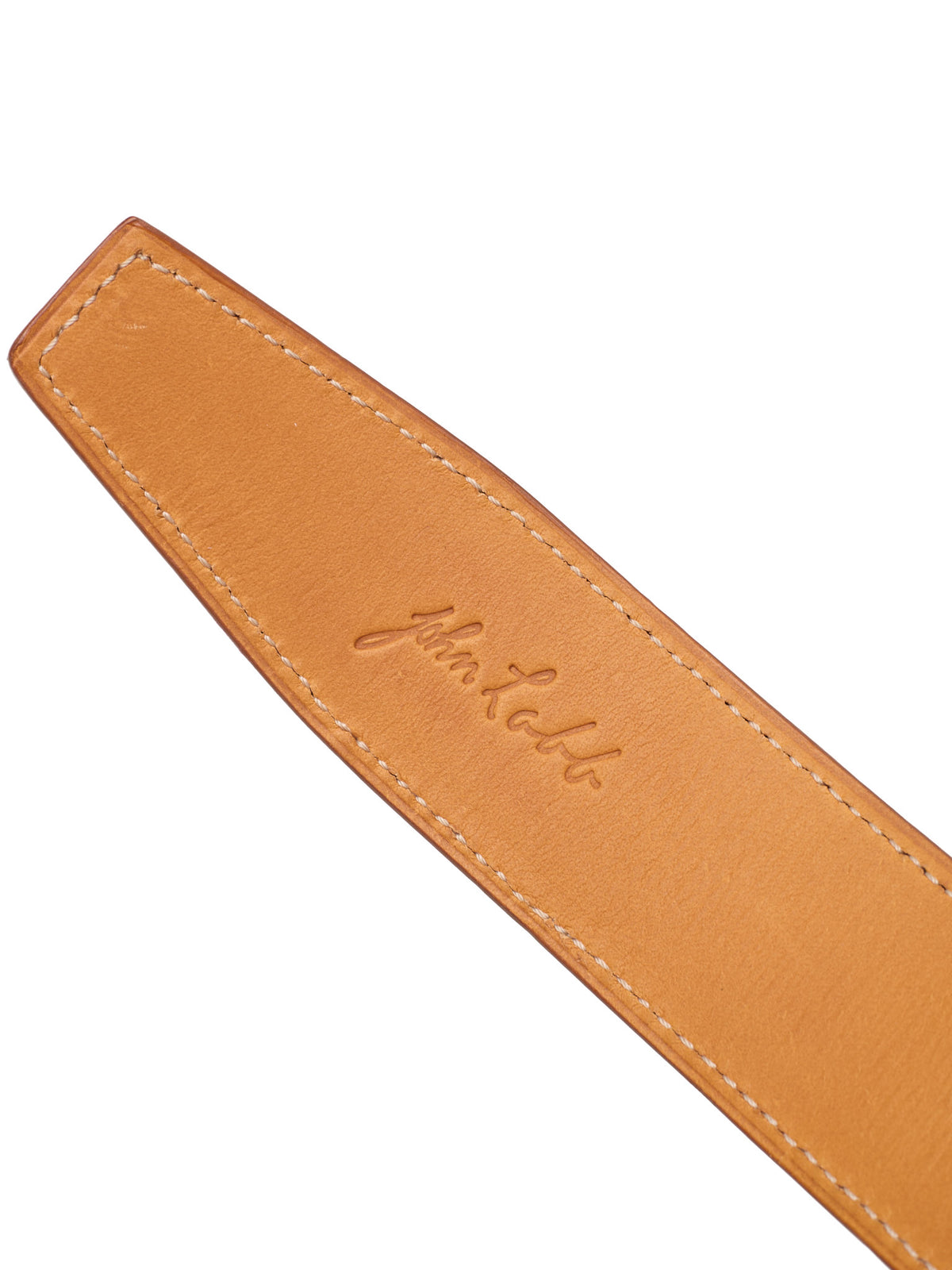 JOHN LOBB Cognac Brown Leather Silver-Tone Buckle Belt 90cm 36"
