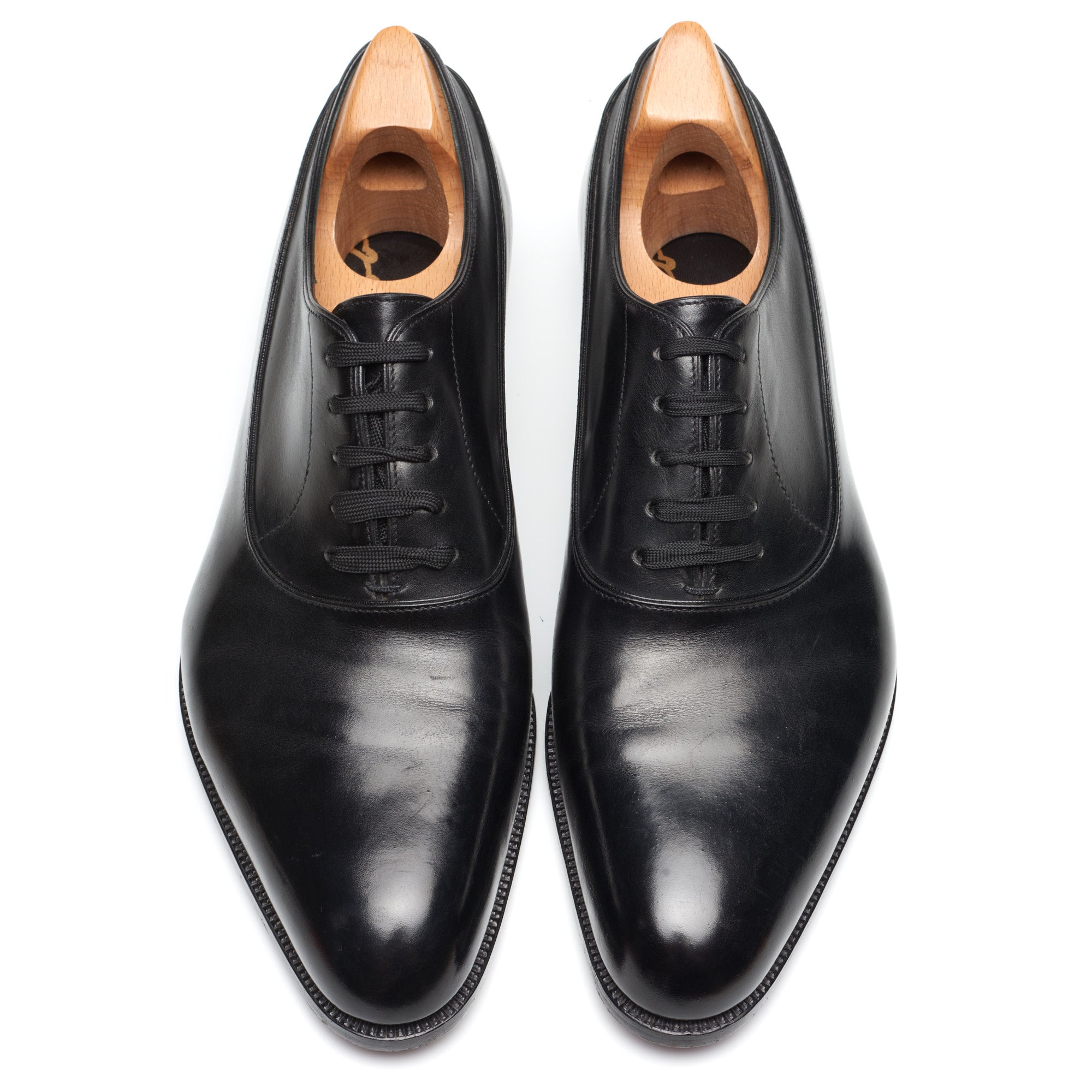 JOHN LOBB Paris Bespoke Black Calf Leather Balmoral Oxford Shoes UK 7.5 US 8.5 JOHN LOBB