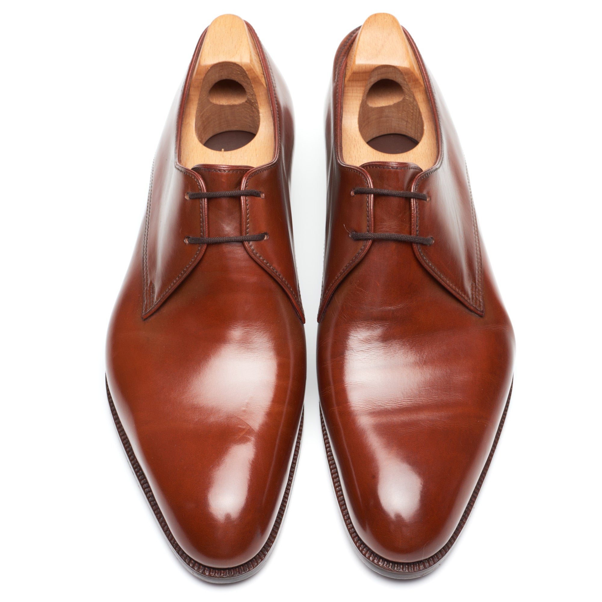 JOHN LOBB Paris Bespoke Brown Calf Leather 2 Eyelet Derby Shoes UK 7.5 US 8.5 JOHN LOBB