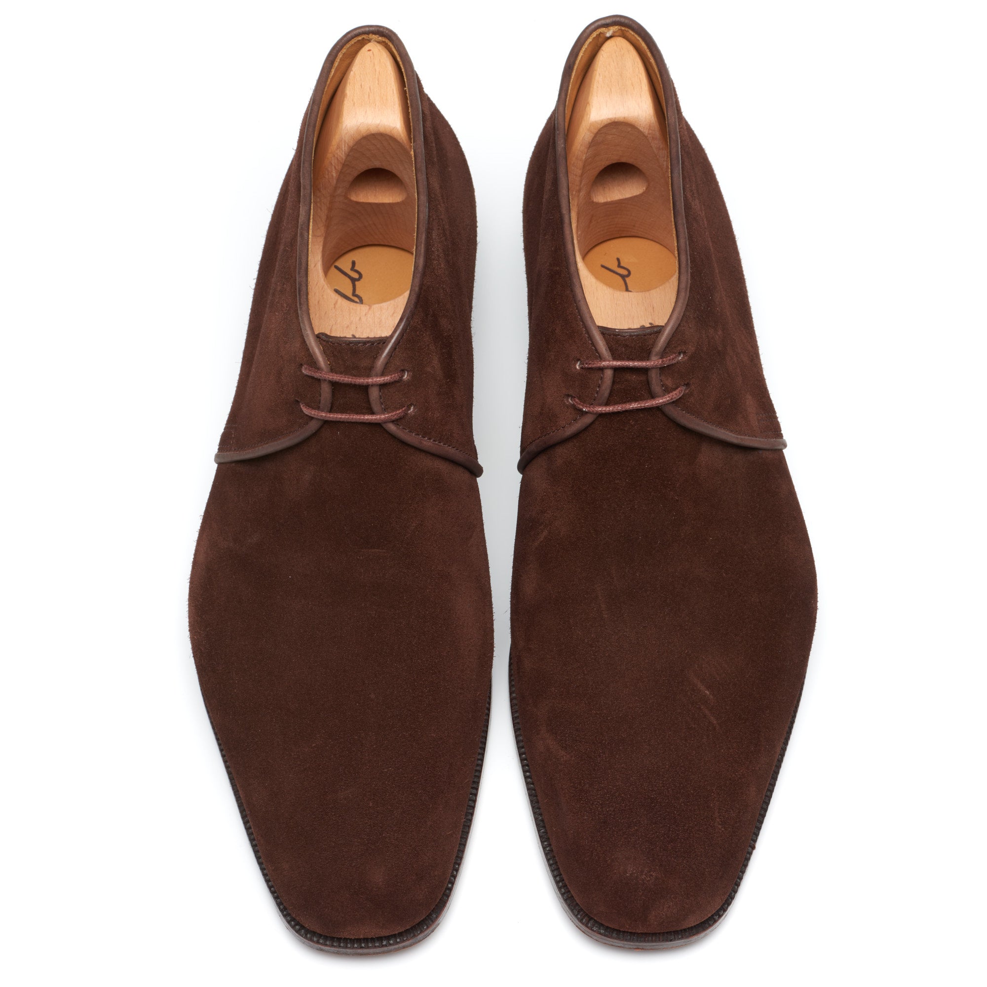 JOHN LOBB Paris Bespoke Brown Suede Leather Chukka Boots Shoes UK 7.5 US 8.5 JOHN LOBB