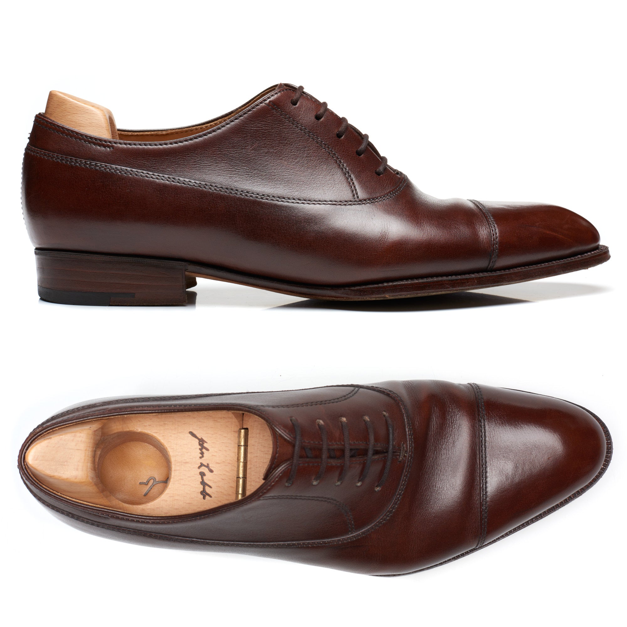 JOHN LOBB Paris Bespoke Brown Museum Calf Leather Oxford Shoes UK 7.5 US 8.5 JOHN LOBB