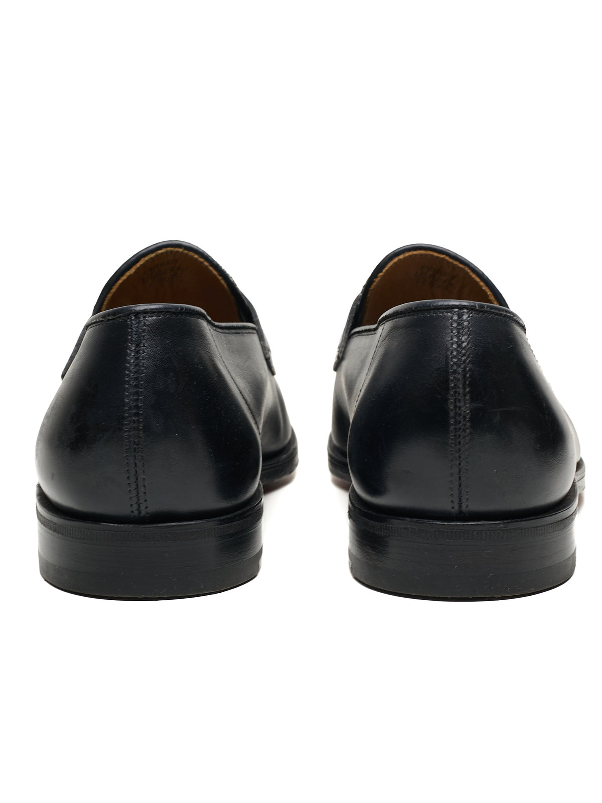 JOHN LOBB "Ashley" Black-White Leather Penny Loafers