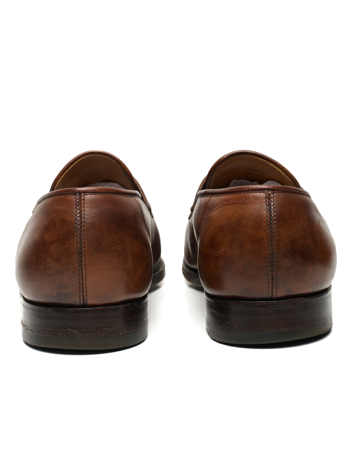 JOHN LOBB "Ashley" Brown Leather Penny Loafers