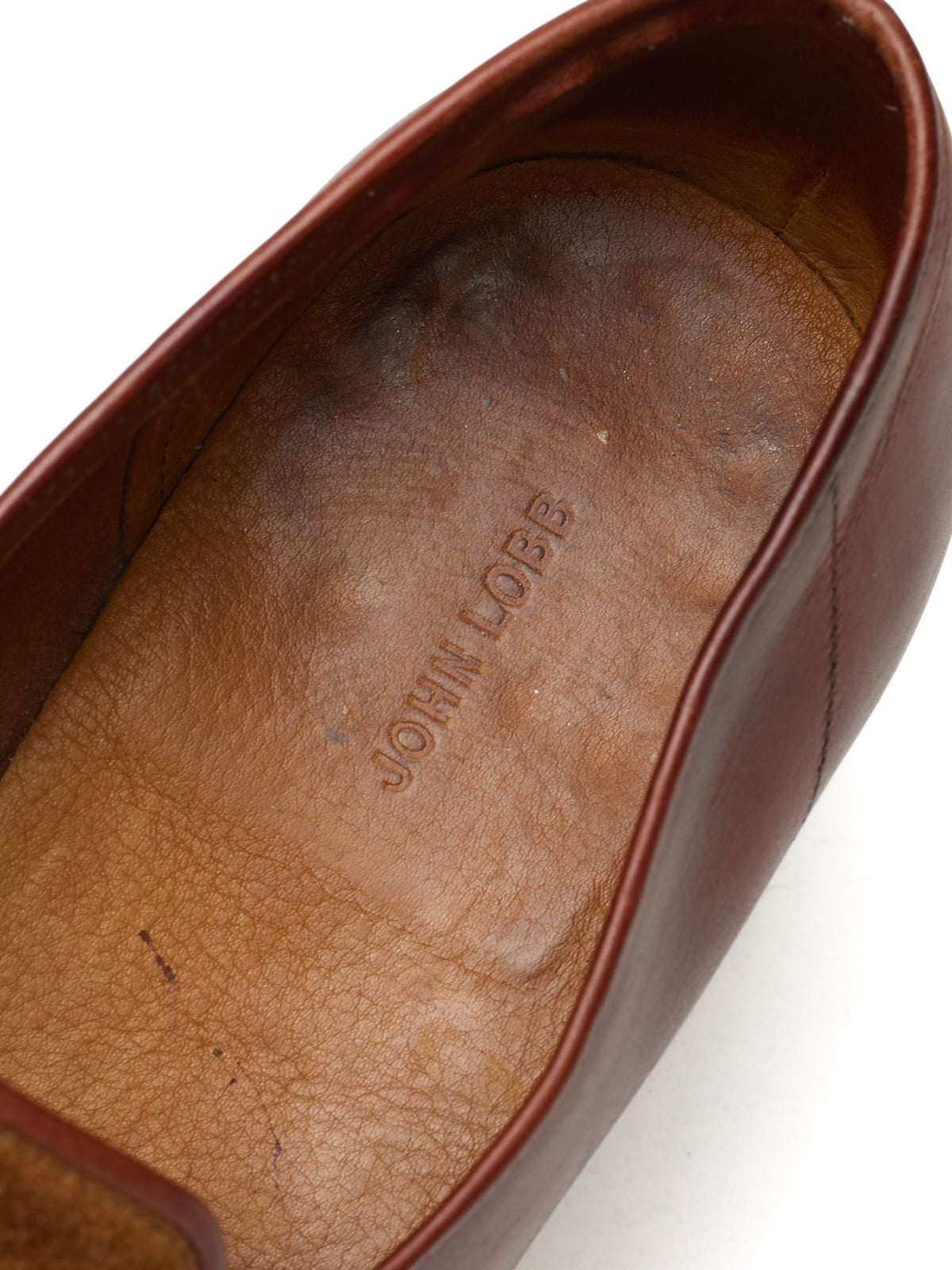 JOHN LOBB "Ashley" Cognac Brown Leather Penny Loafers