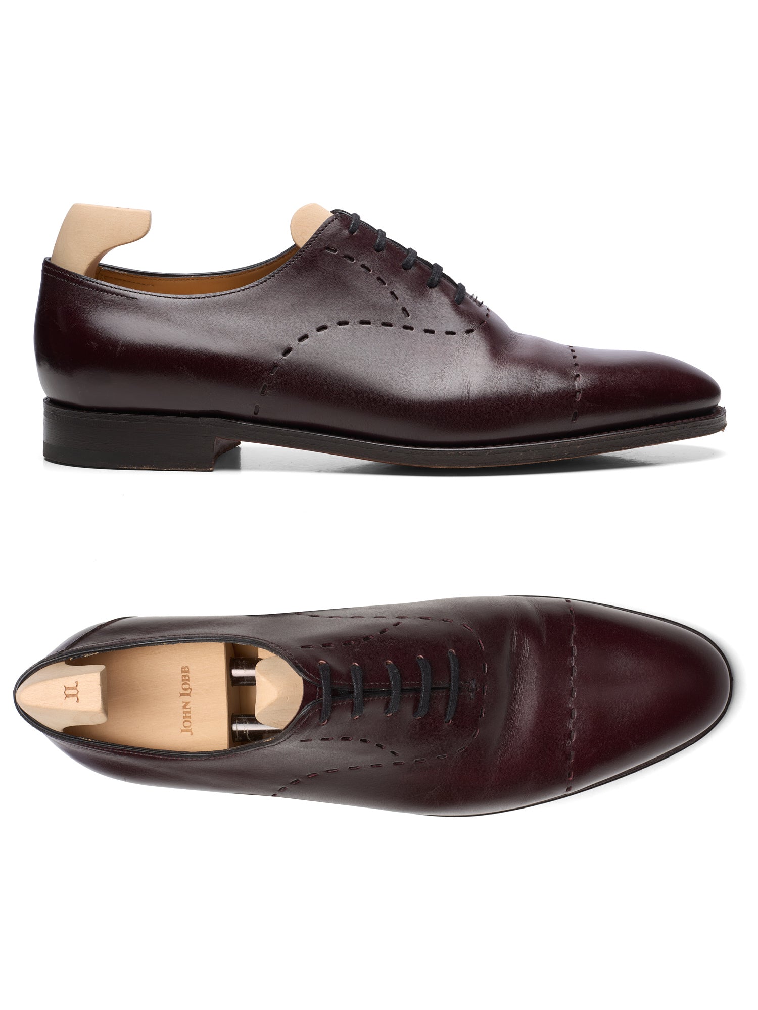 JOHN LOBB "City II Oval" Dark Brown Calf Leather Oxford Shoes 8.5E US 9.5