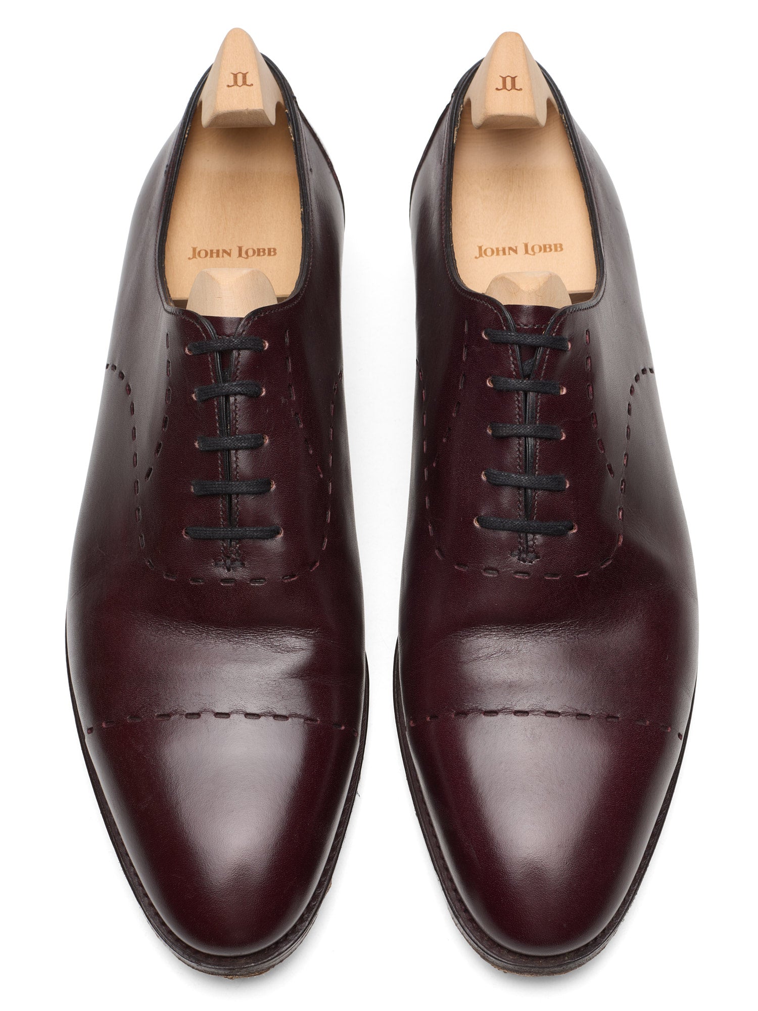 JOHN LOBB "City II Oval" Dark Brown Calf Leather Oxford Shoes 8.5E US 9.5