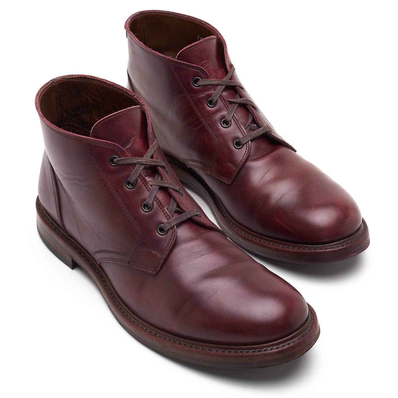 JOHN LOFGREN Steadfast Chukka Boots French Calfskin Burgundy Shoes US 10.5