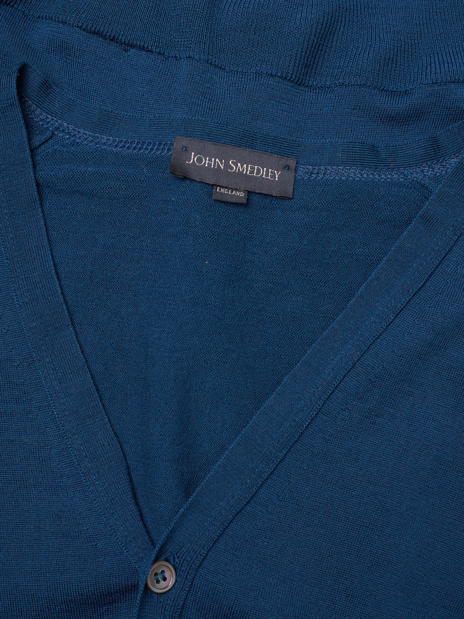 JOHN SMEDLEY Blue New Zealand Merino Cardigan Sweater England