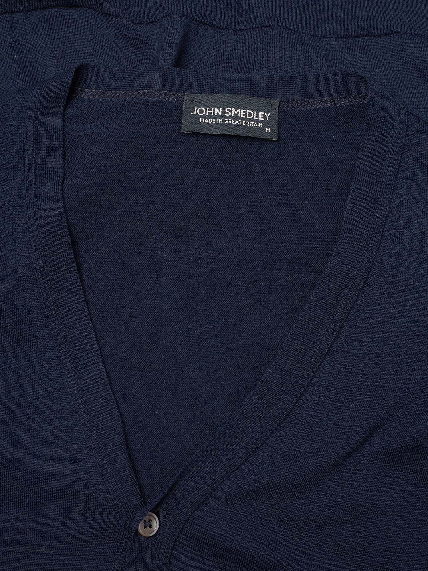 JOHN SMEDLEY Dark Blue Merino Wool Cardigan Sweater